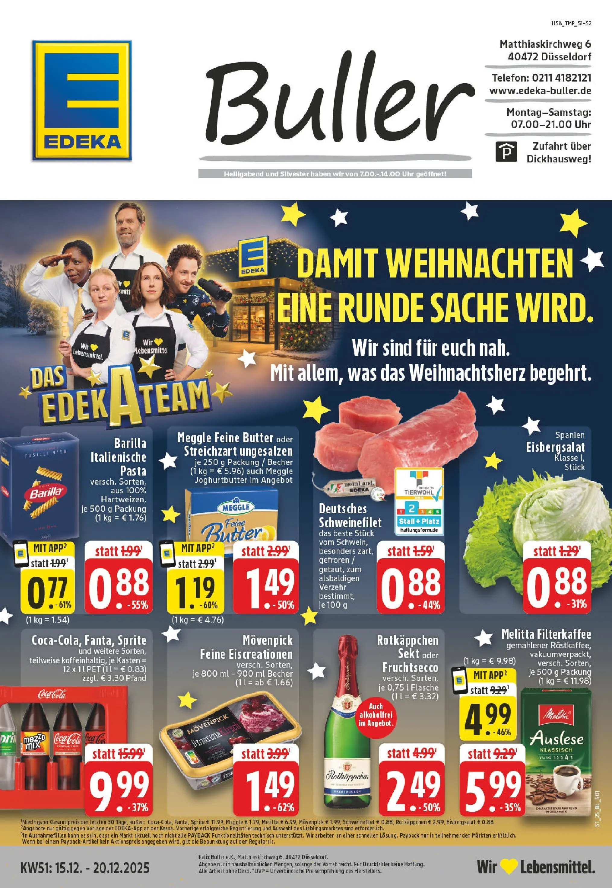 Edeka prospekt Düsseldorf	 (ab 15.12.2025) » Angebote Online | Seite: 1 | Produkte: Rotkappchen sekt, Sekt, Eisbergsalat, Rotkäppchen