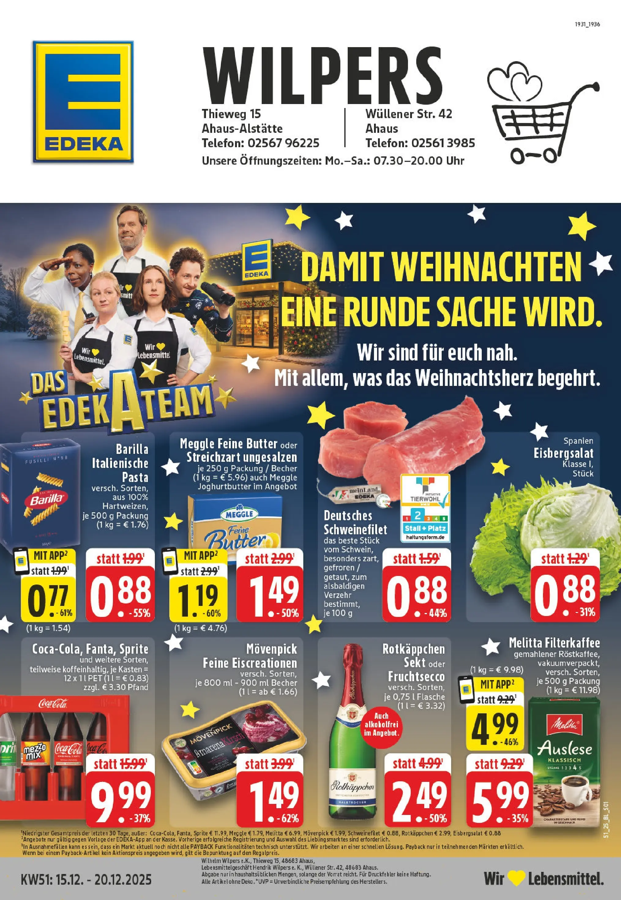 Edeka prospekt Ahaus	 (ab 15.12.2025) » Angebote Online | Seite: 1 | Produkte: Rotkappchen sekt, Eisbergsalat, Rotkäppchen, Uhr