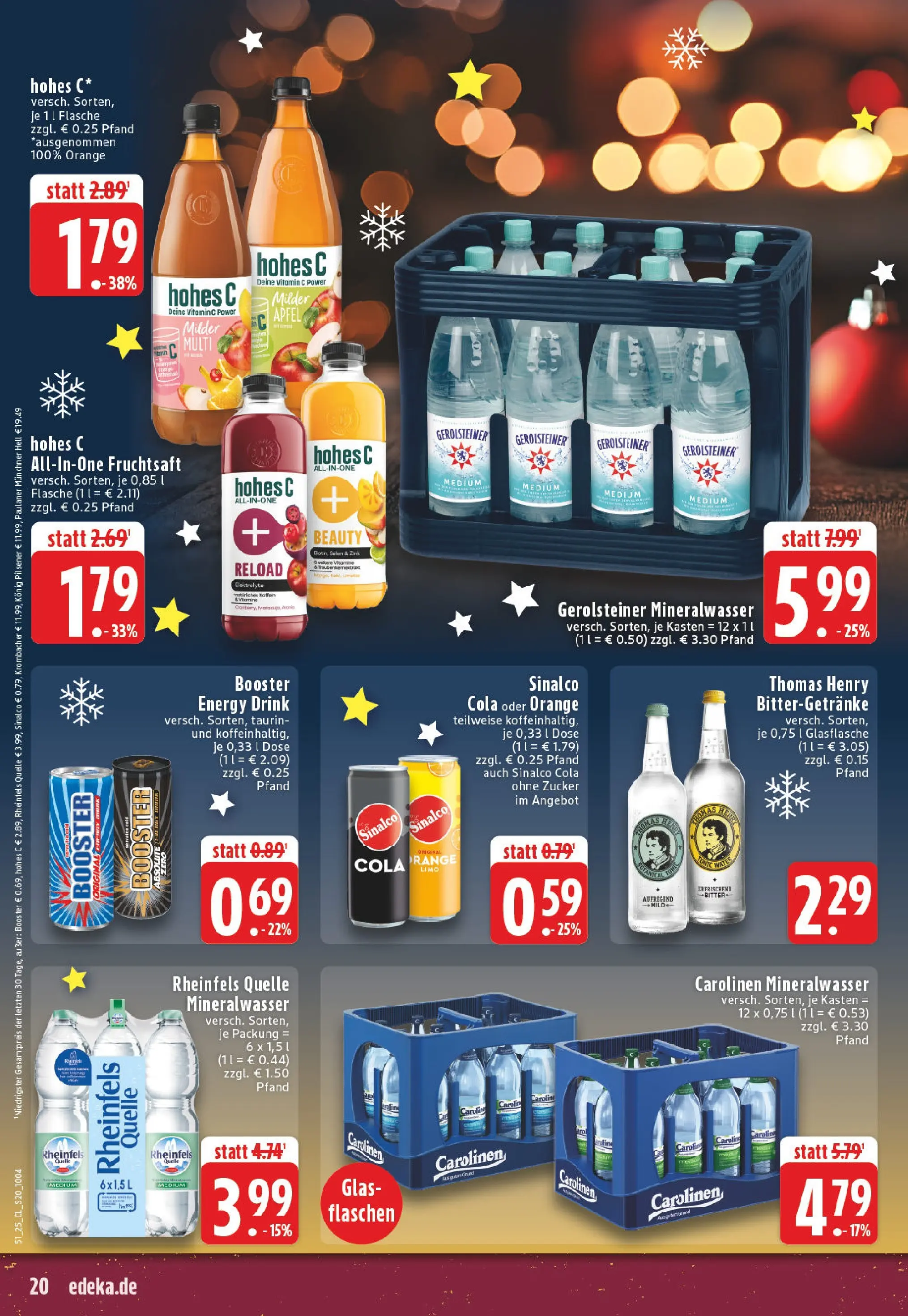 Edeka prospekt Versmold	 (ab 15.12.2025) » Angebote Online | Seite: 20 | Produkte: Zucker, Hohes c, Fruchtsaft, Rheinfels quelle