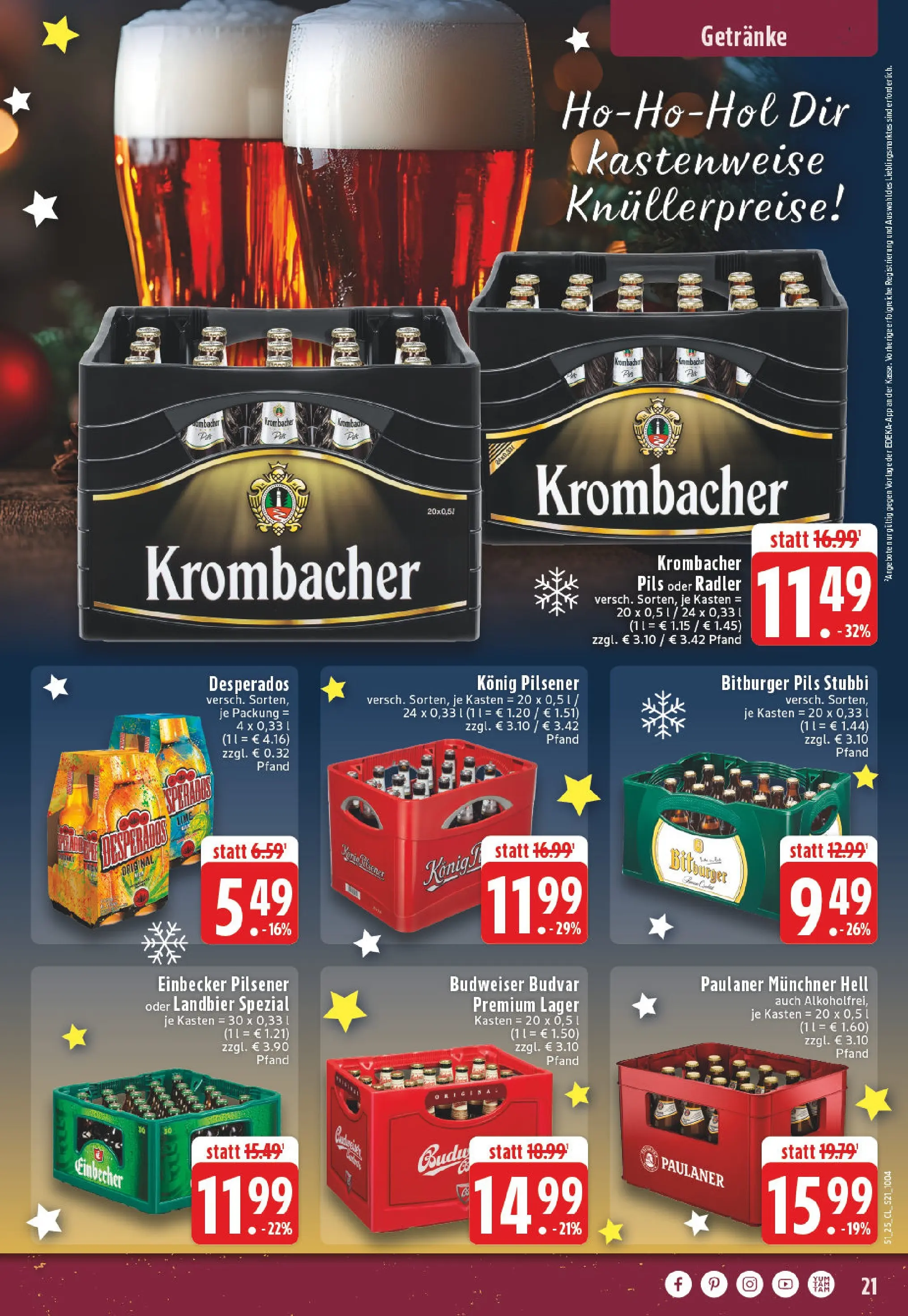 Edeka prospekt Versmold	 (ab 15.12.2025) » Angebote Online | Seite: 21 | Produkte: Radler, Desperados, Krombacher, Budweiser