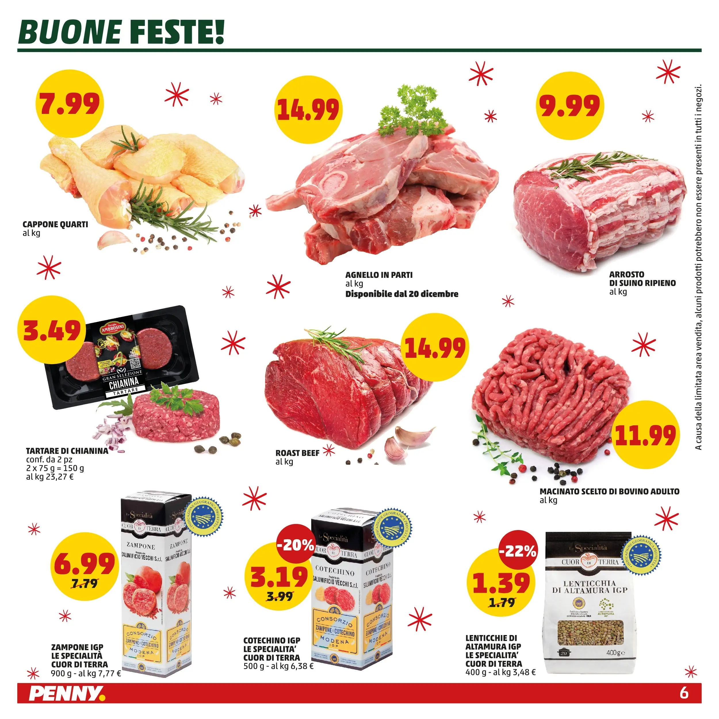 Volantino PENNY dal 15/12/2025 anteprima > (PENNY - Buone feste!) | Pagina: 6 | Prodotti: Arrosto, Lenticchie, Agnello, Macinato