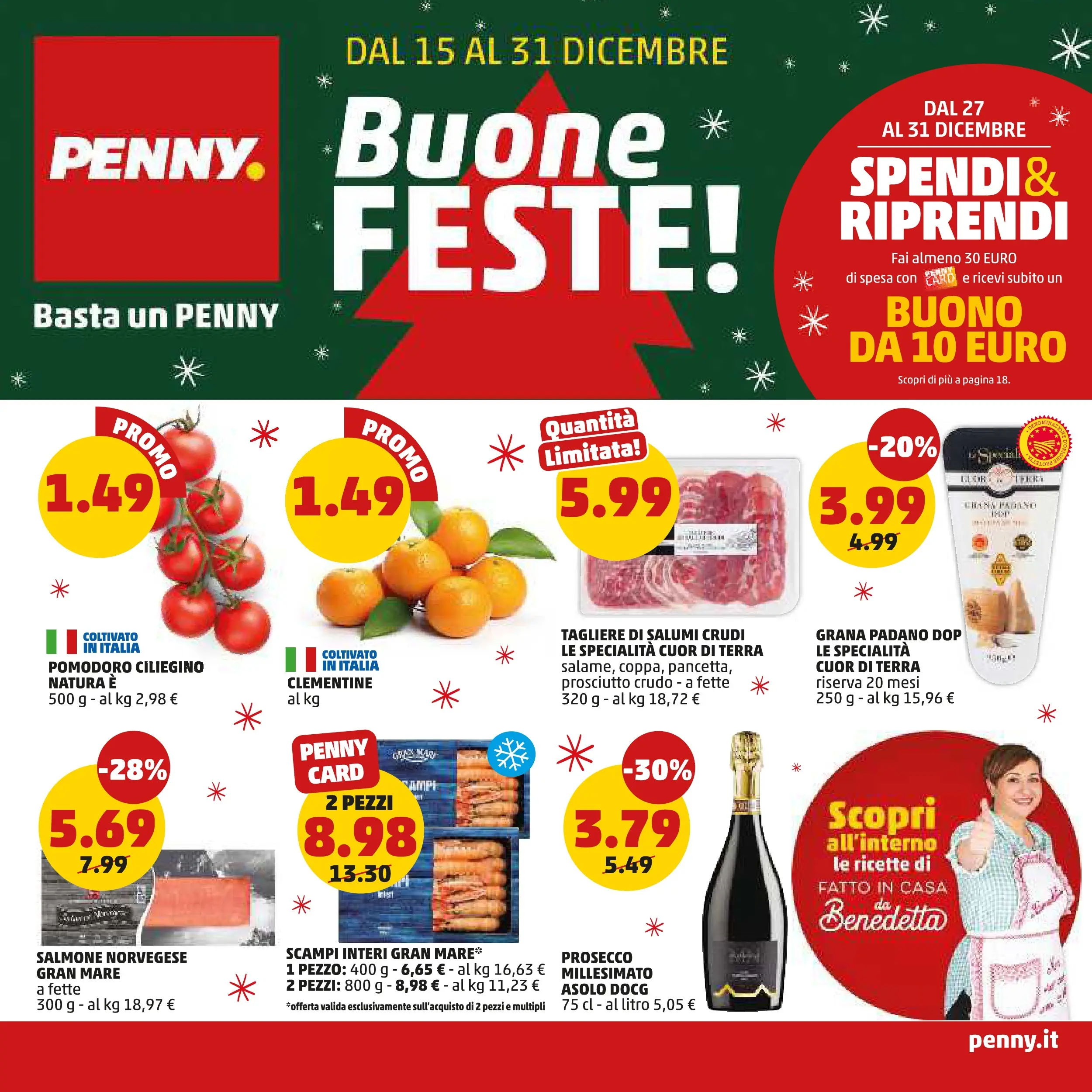 Volantino PENNY dal 15/12/2025 anteprima > (PENNY Bologna catalogo) | Pagina: 1 | Prodotti: Pancetta, Prosecco, Grana Padano, Tagliere