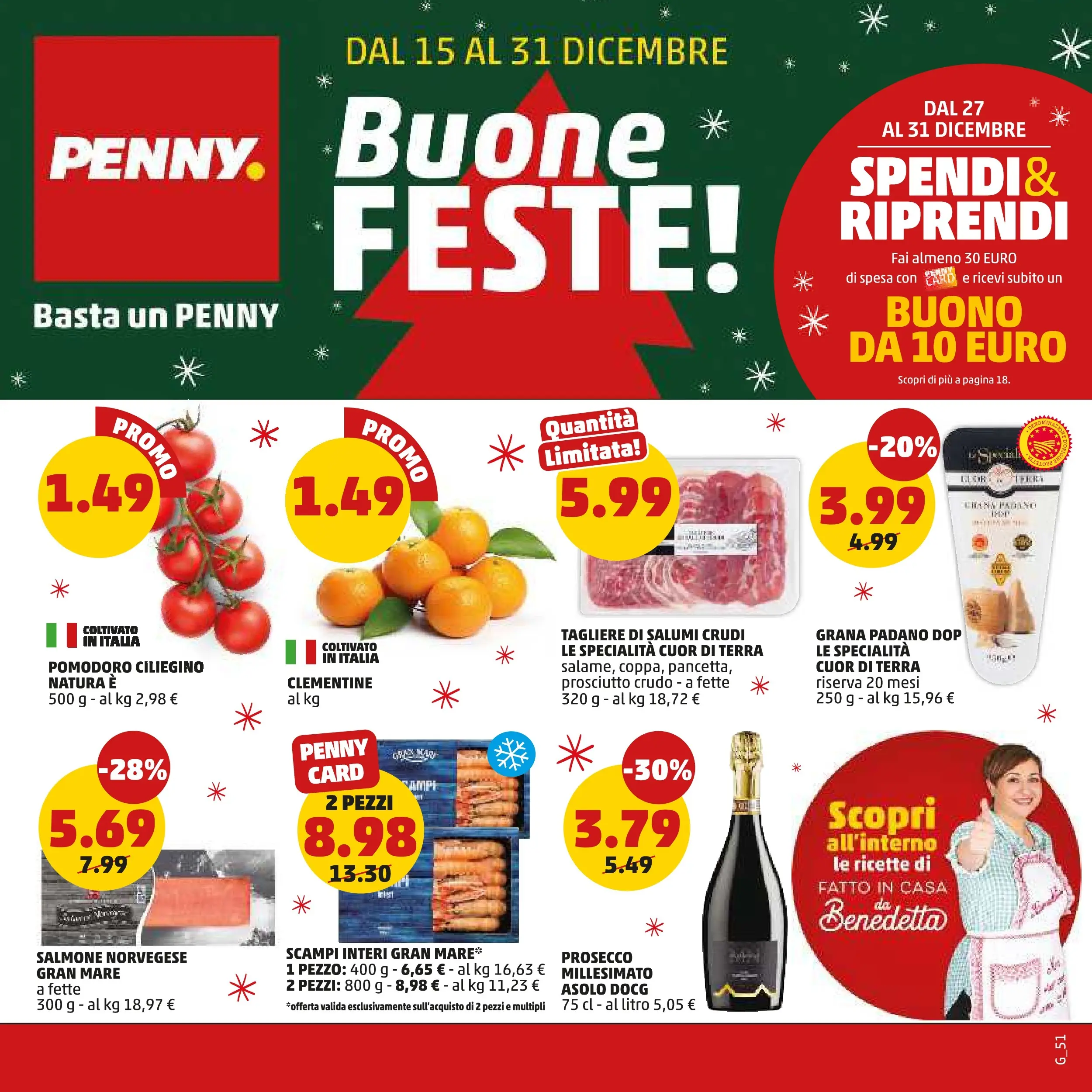 Volantino PENNY dal 15/12/2025 anteprima > (PENNY - Buone feste!) | Pagina: 1 | Prodotti: Pancetta, Prosciutto, Grana Padano, Tagliere