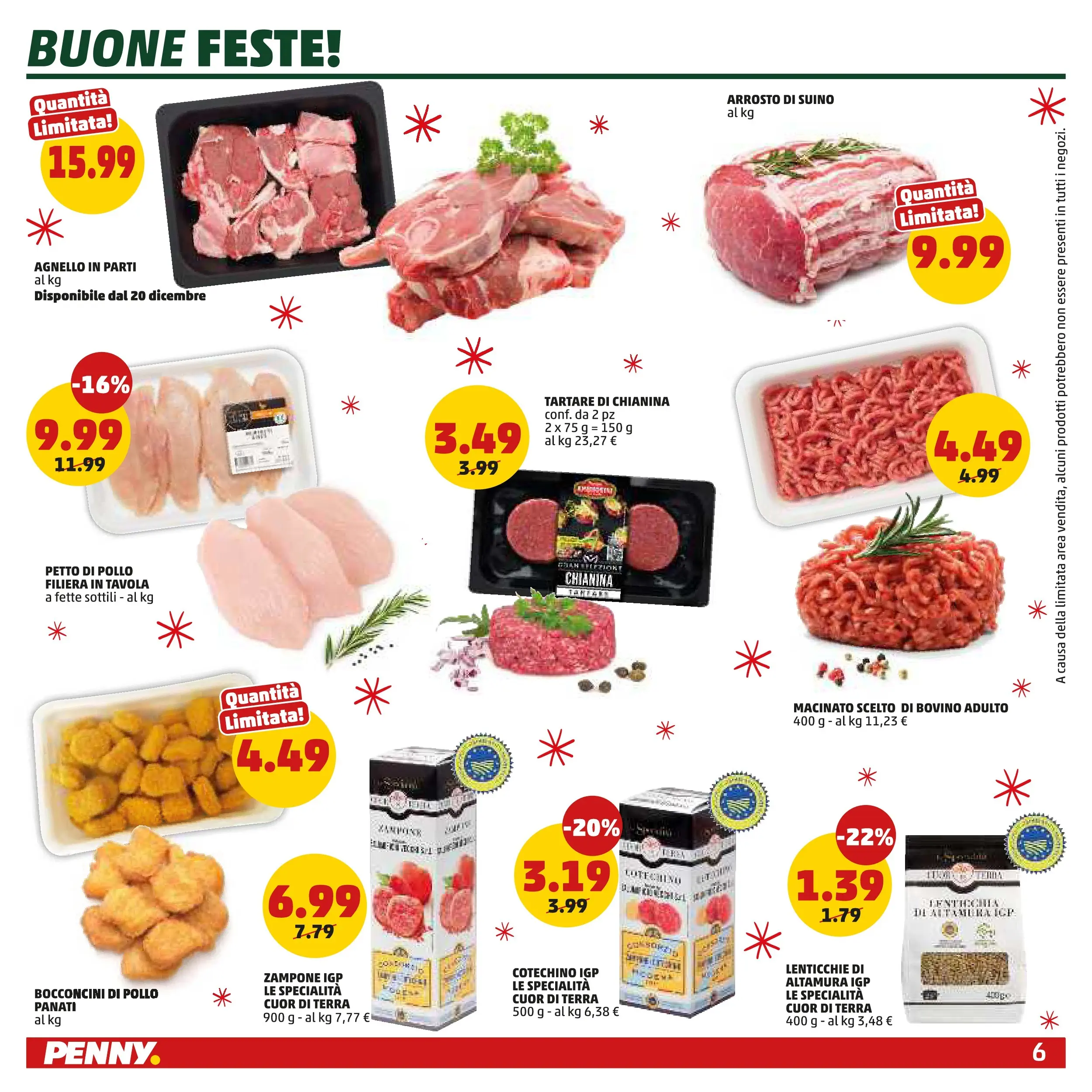 Volantino PENNY dal 15/12/2025 anteprima > (PENNY Bari catalogo) | Pagina: 6 | Prodotti: Petto di Pollo, Pollo, Suino, Agnello