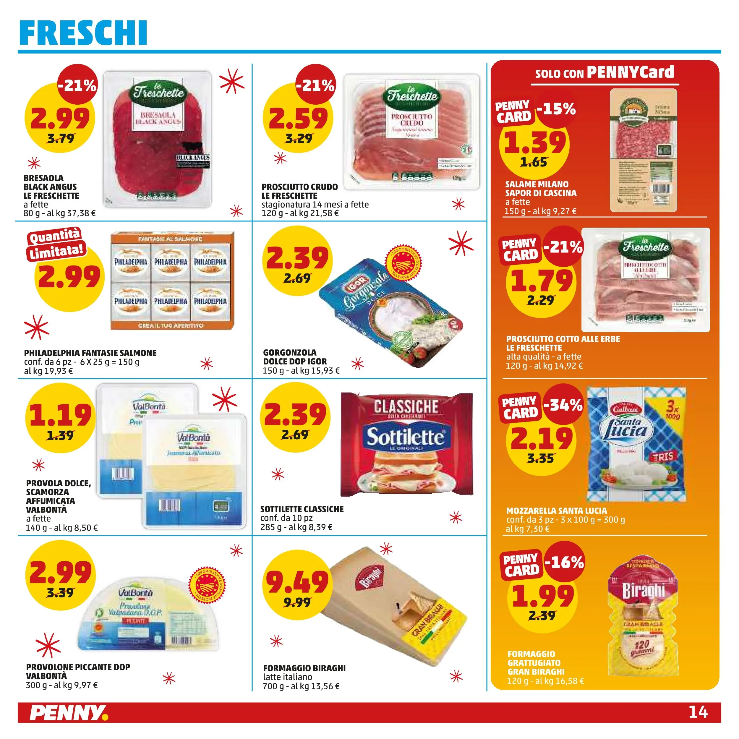 Volantino PENNY dal 15/12/2025 anteprima > (PENNY - Buone feste!) | Pagina: 14 | Prodotti: Provolone, Salmone, Mozzarella, Formaggio