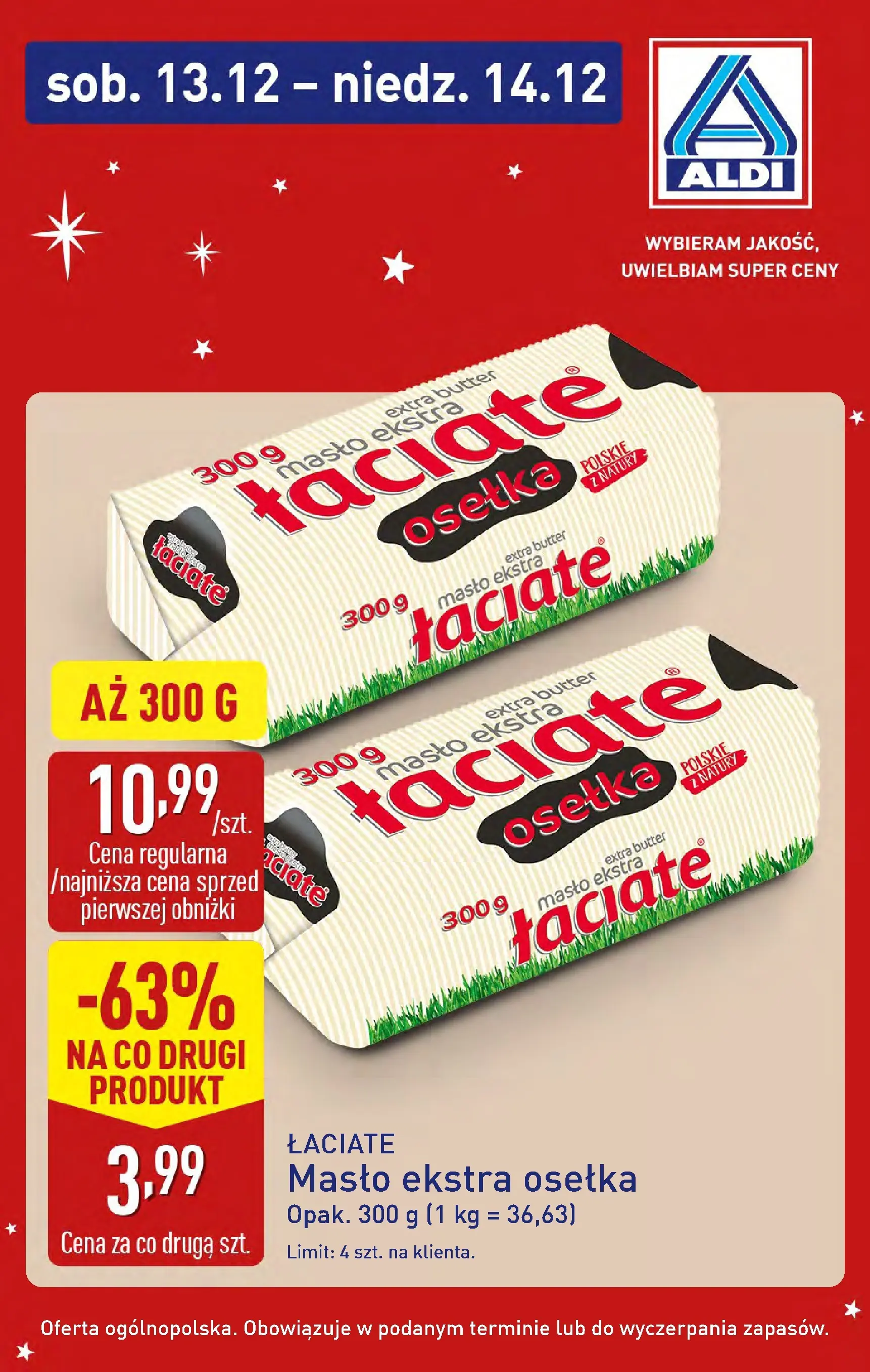 Aldi Gazetka - Super oferty na sobotę i niedzielę od 13.12.2025 - Ulotka PDF, promocje | Strona: 4 | Produkty: Masło ekstra osełka, Osełka, Masło