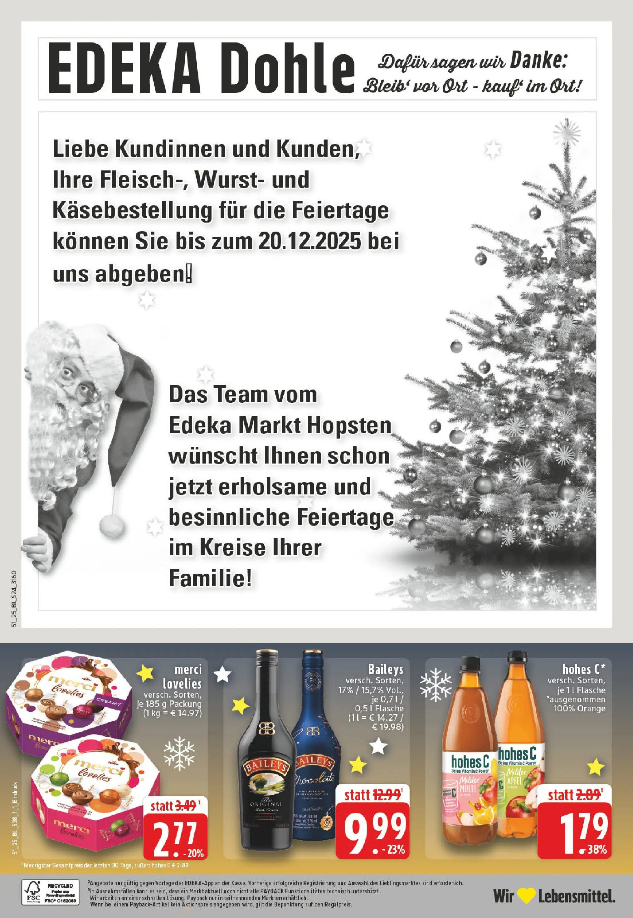Edeka prospekt Lohne	 (ab 15.12.2025) » Angebote Online | Seite: 30 | Produkte: Merci, Äpfel, Wurst, Baileys