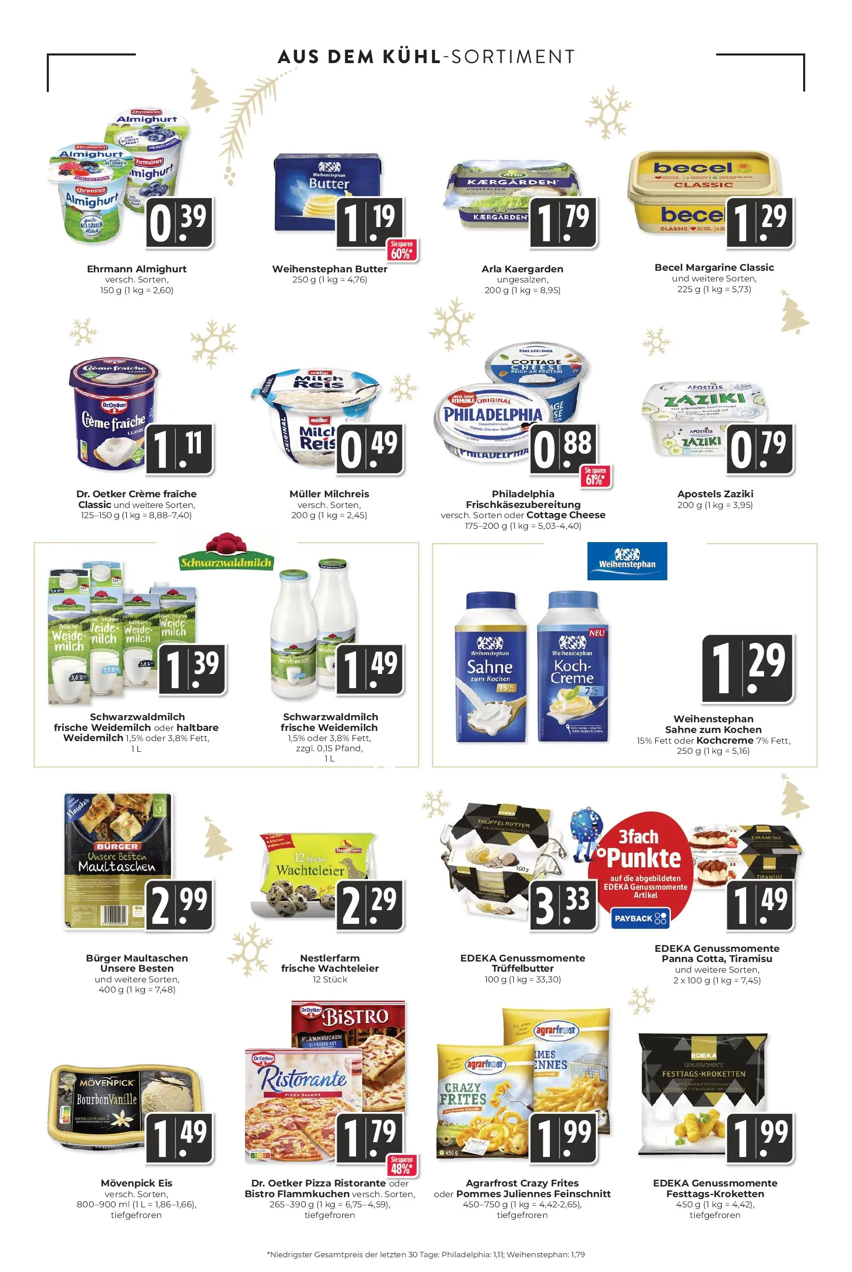 Entdecke - Hieber's Frischecenter: Meine Woche (ab 14.12.2025) zum Blättern | Seite: 11 | Produkte: Margarine, Butter, Philadelphia, Eis