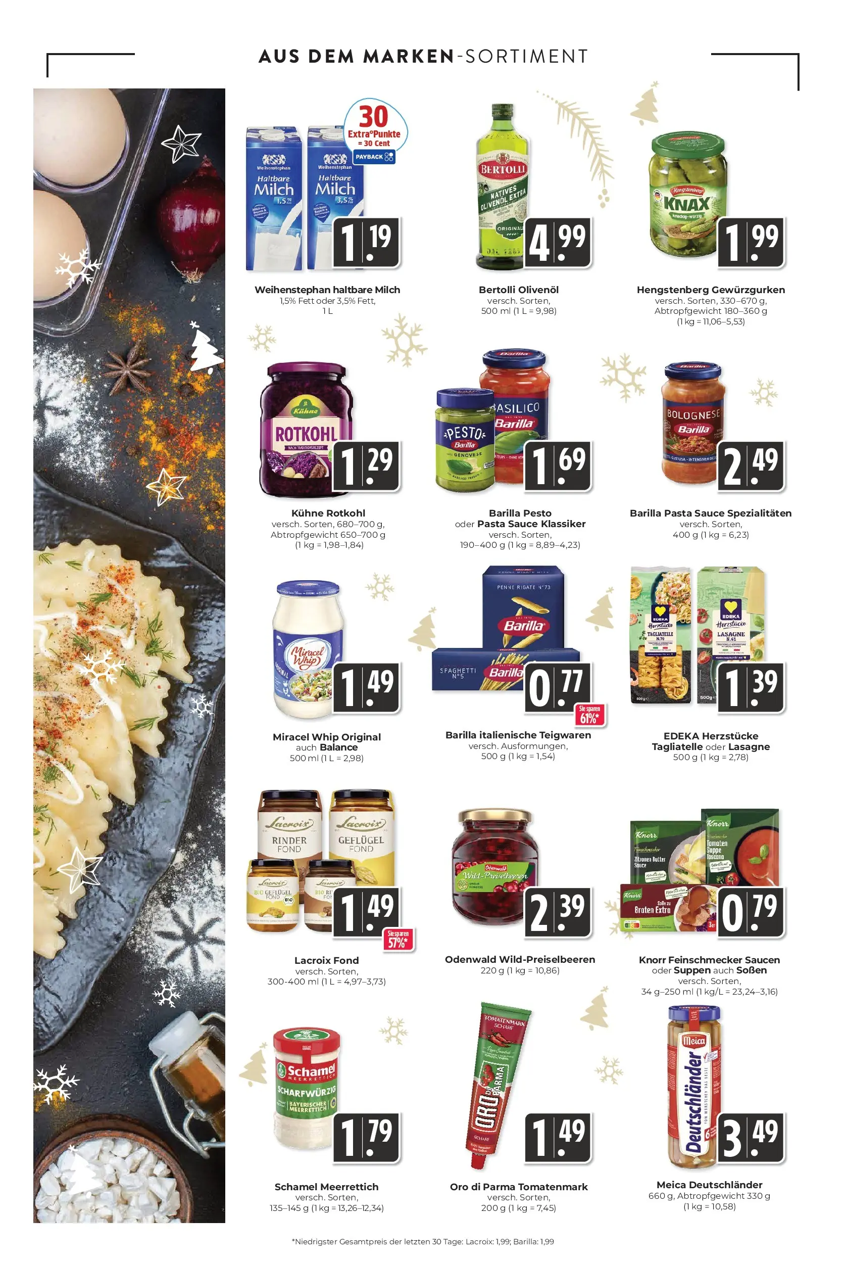 Entdecke - Hieber's Frischecenter: Meine Woche (ab 14.12.2025) zum Blättern | Seite: 12 | Produkte: Milch, Knorr, Miracel whip, Oro di parma