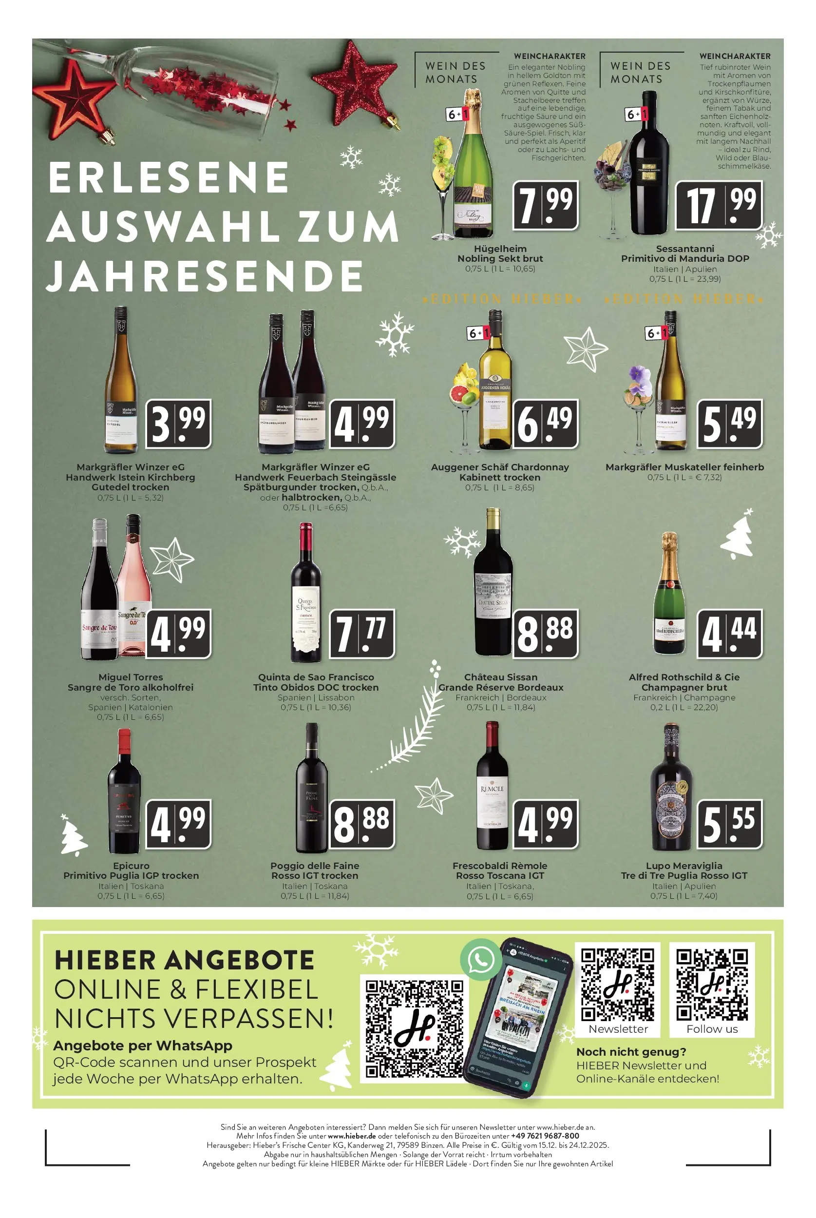 Entdecke - Hieber's Frischecenter: Meine Woche (ab 14.12.2025) zum Blättern | Seite: 16 | Produkte: Top, Sekt, Lachs, Wein