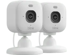 blink Mini 2K 2er Pack, Kamera (Anzahl Kameras: 2, für Innen + Außen, Nachtsichtfunktion, Netzbetrieb, Starr, Weiß)