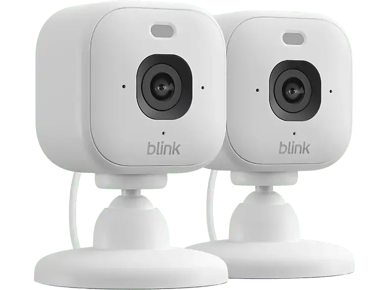 blink Mini 2K 2er Pack, Kamera (Anzahl Kameras: 2, für Innen + Außen, Nachtsichtfunktion, Netzbetrieb, Starr, Weiß)