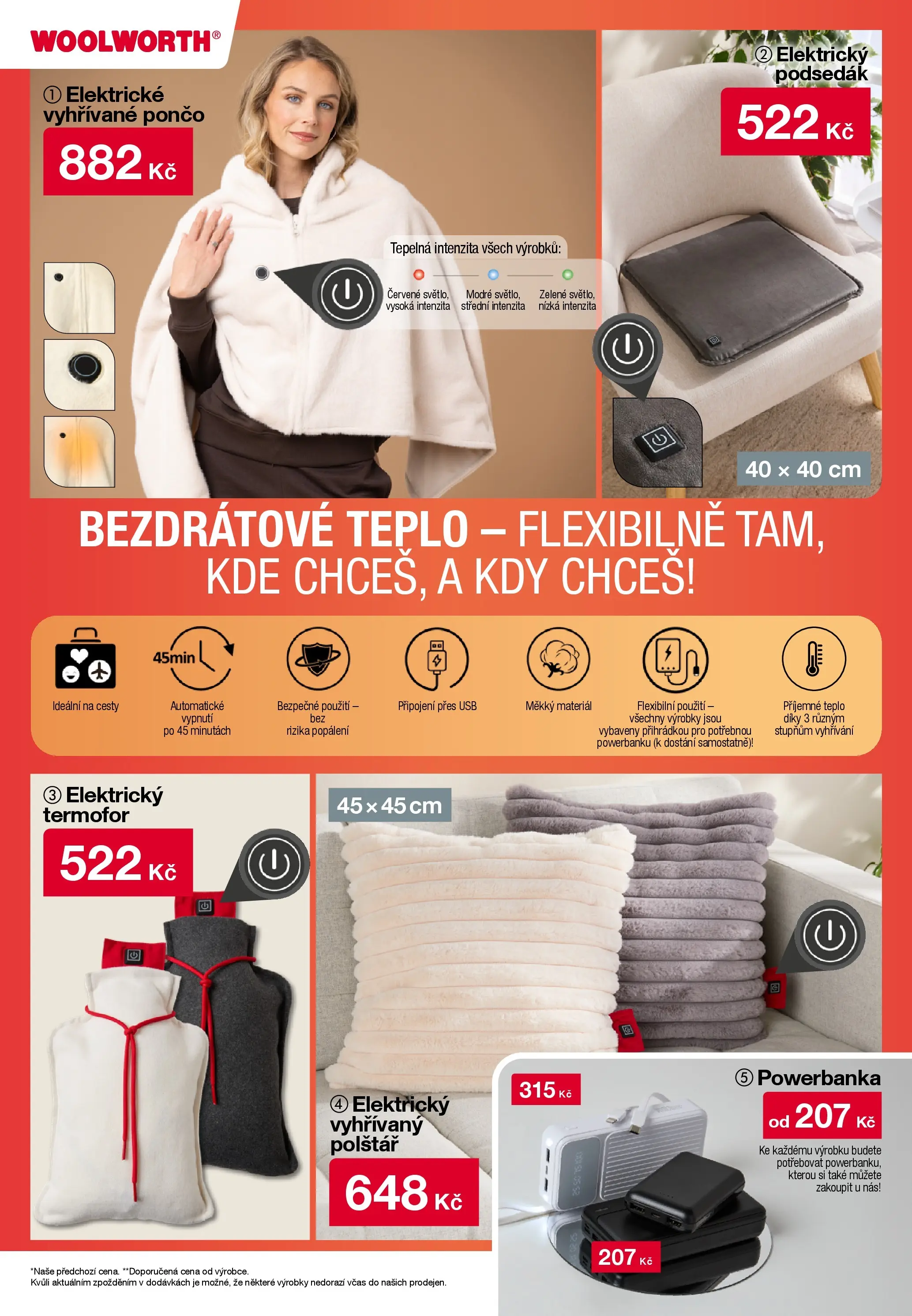 Woolworth leták - Třebíč, Třinec, Žatec od 12.12.2025 - akční nabídka | Strana: 10 | Produkty: Powerbanka, Termofor, USB, Podsedák