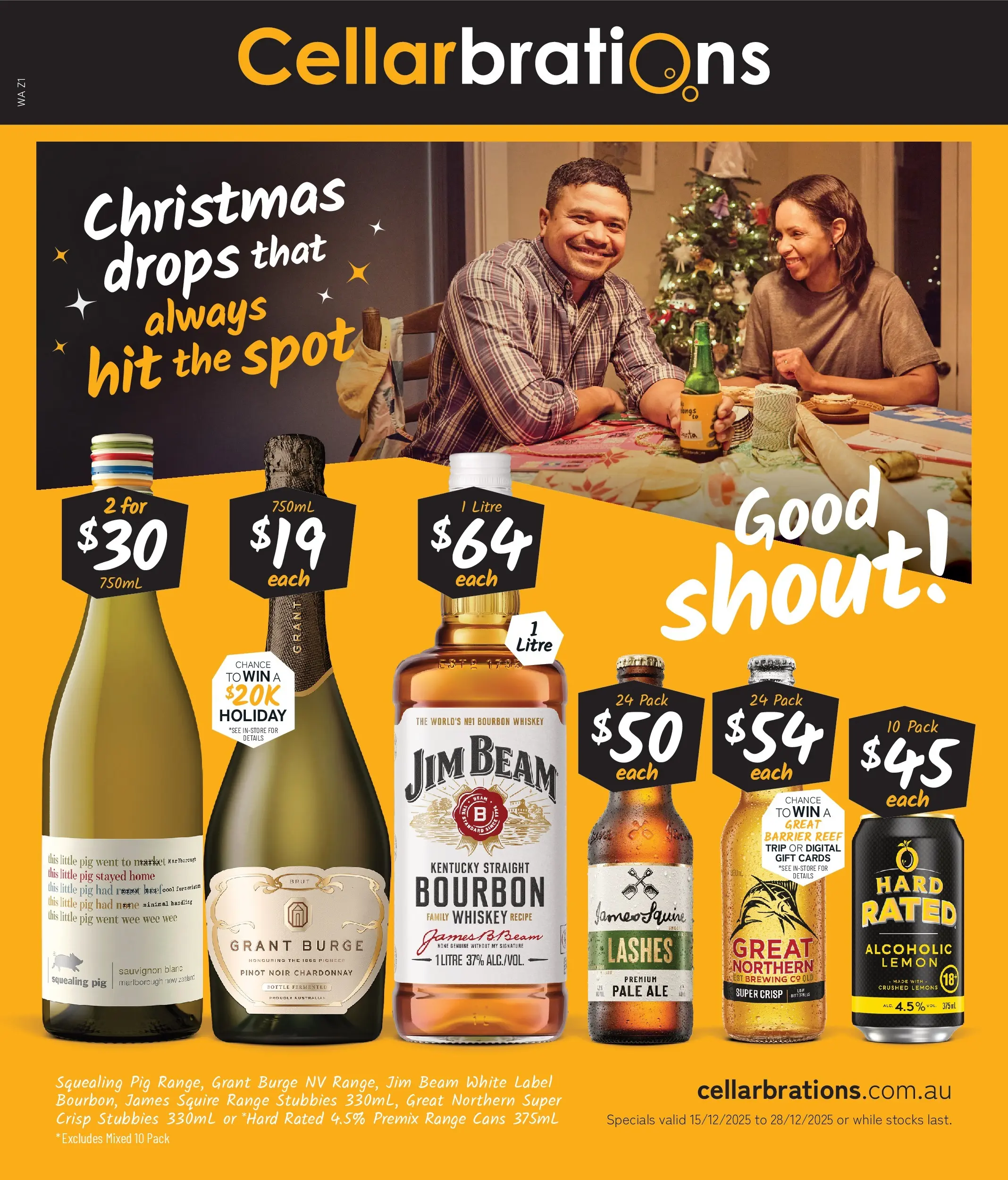 Cellarbrations Catalogue Perth, Cottesloe, Aveley - 15/12/2025 > weekly / monthly specials | Page: 1 | Products: Bourbon, Whiskey, Lemon, Digital