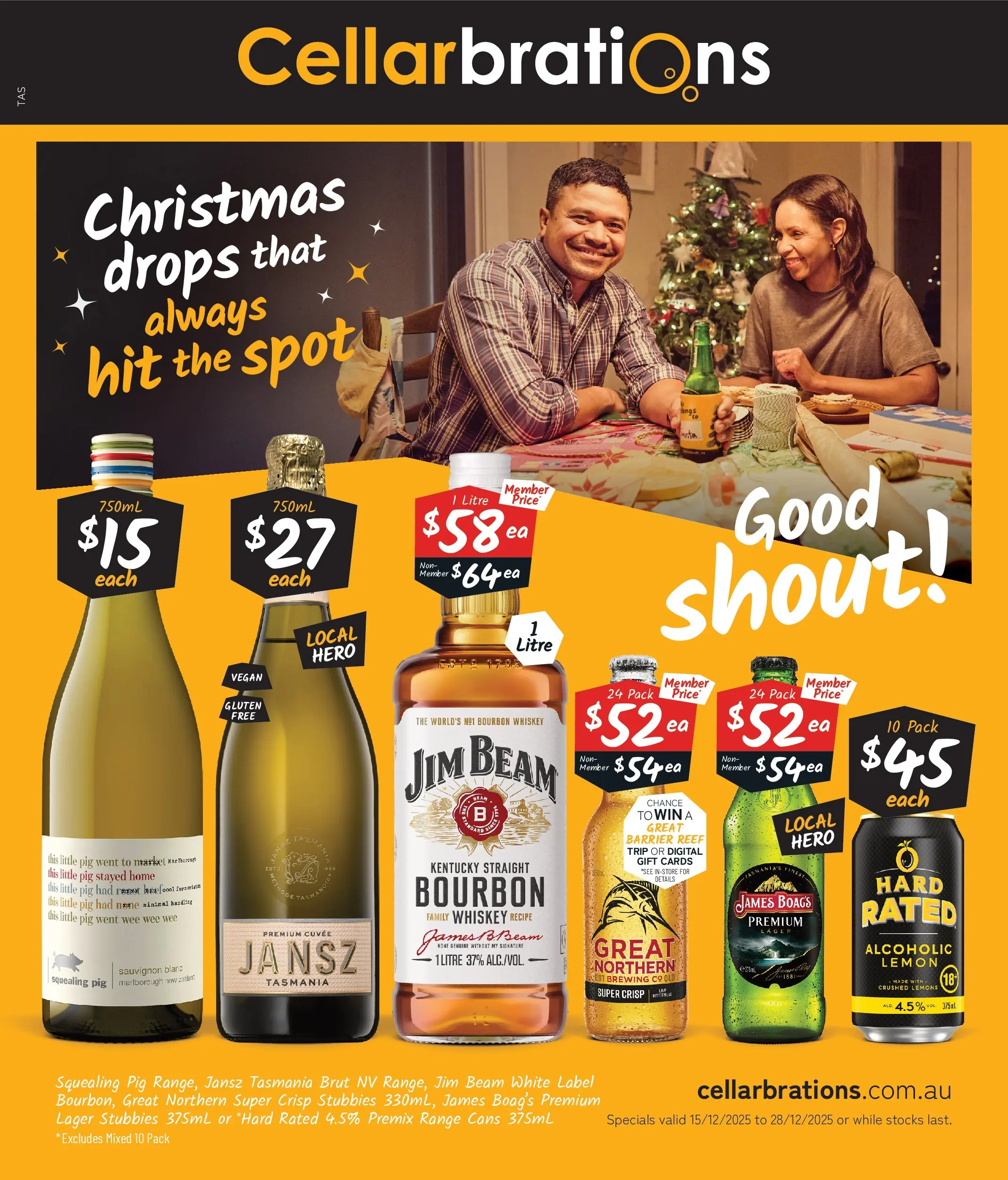 Cellarbrations Catalogue Somerset, Huonville, Hobart - 15/12/2025 > weekly / monthly specials | Page: 1 | Products: Bourbon, Whiskey, Lemon, Digital