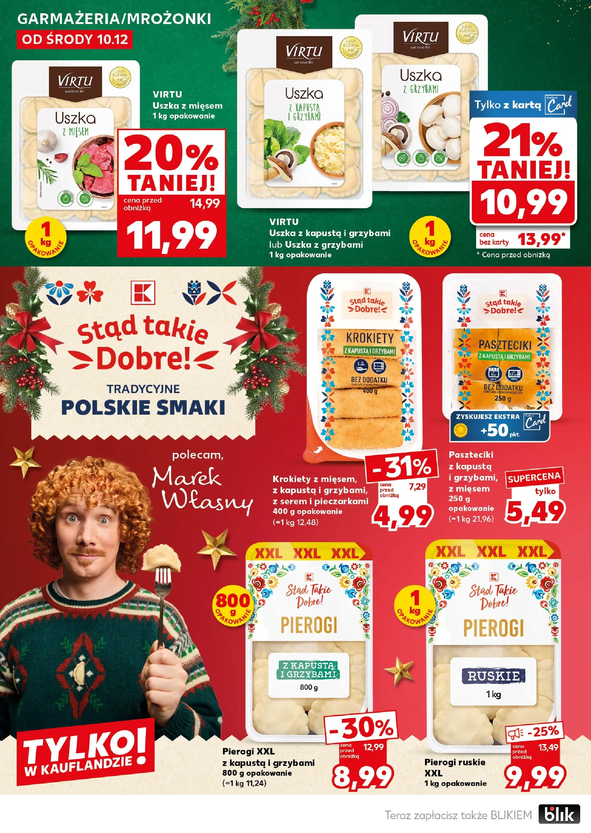 Kaufland gazetka od 13.12.2025 | Boże Narodzenie 🎄🎁 | Strona: 6 | Produkty: Kapusta, Pierogi, Uszka z kapustą i grzybami, Uszka z grzybami