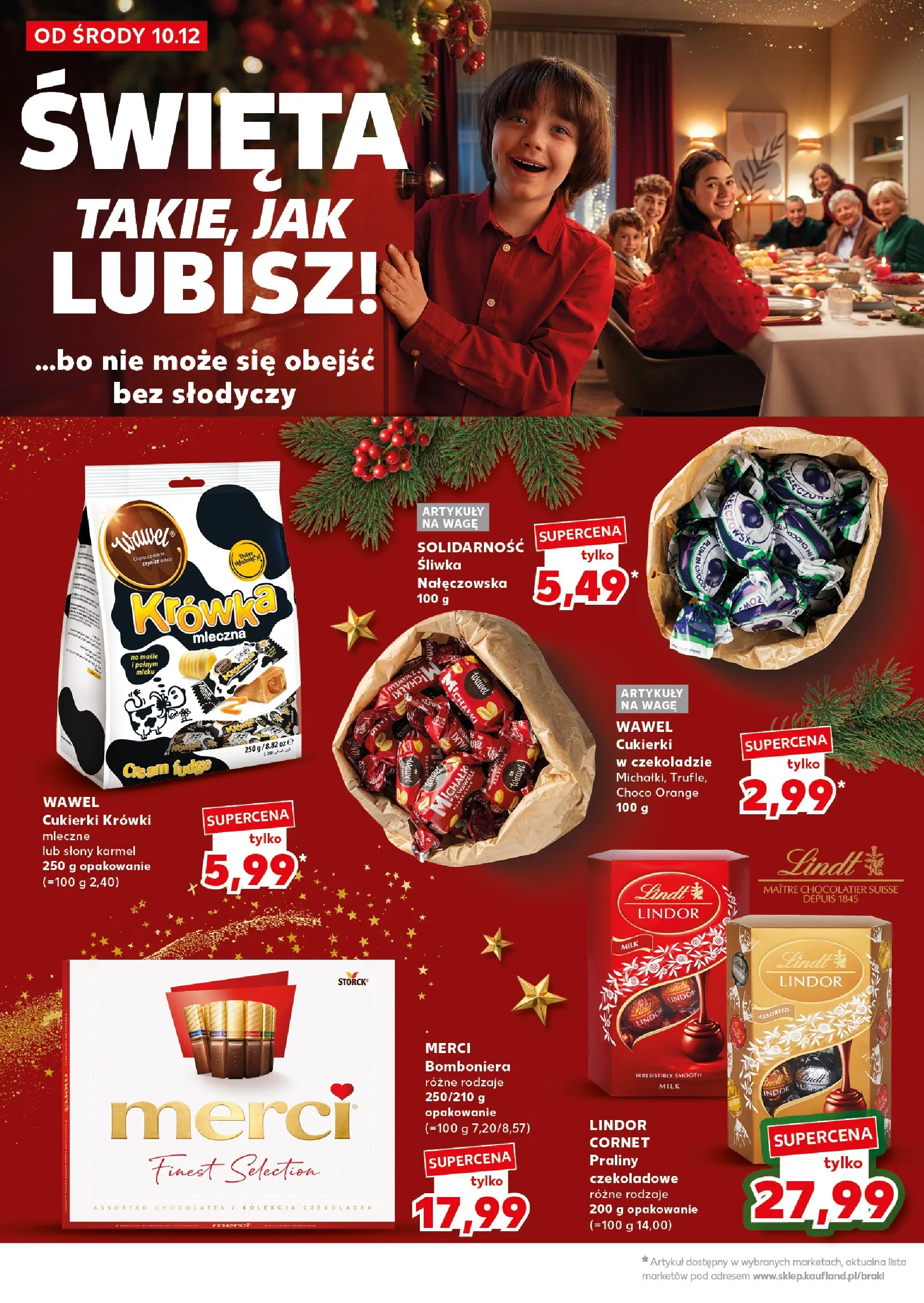 Kaufland gazetka od 13.12.2025 | Boże Narodzenie 🎄🎁 | Strona: 10 | Produkty: Śliwka nałęczowska, Praliny, Merci, Cukierki