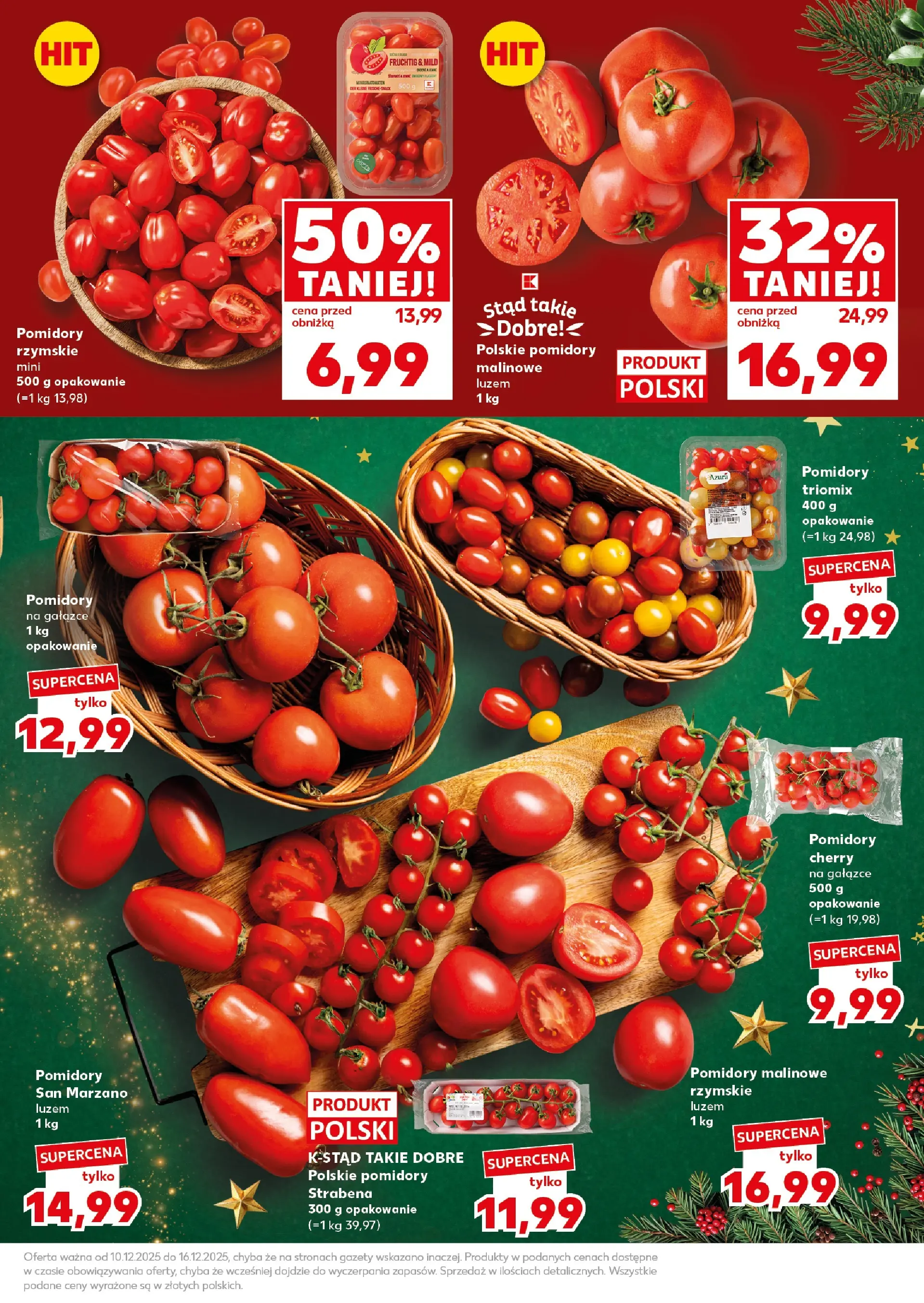 Kaufland gazetka od 13.12.2025 | Boże Narodzenie 🎄🎁 | Strona: 13 | Produkty: Pomidory malinowe, Pomidory