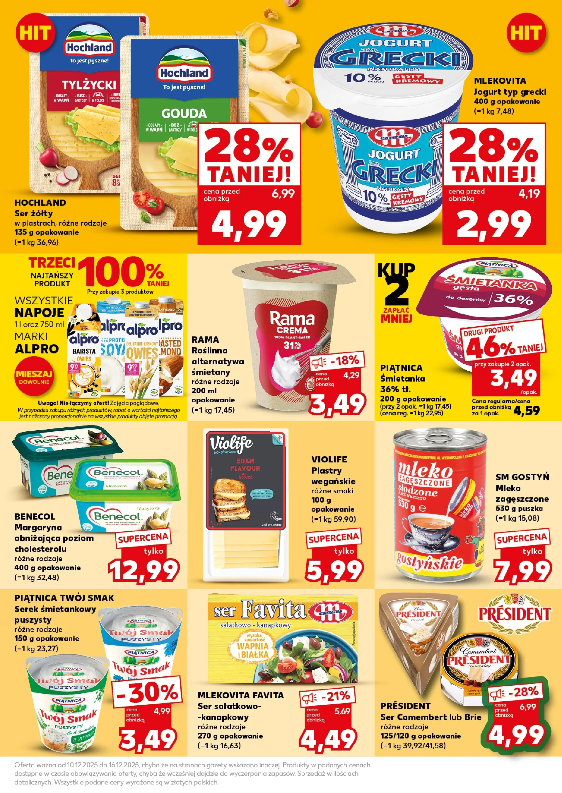 Kaufland gazetka od 13.12.2025 | Boże Narodzenie 🎄🎁 | Strona: 23 | Produkty: Ser żółty, Camembert, Margaryna, Mleko