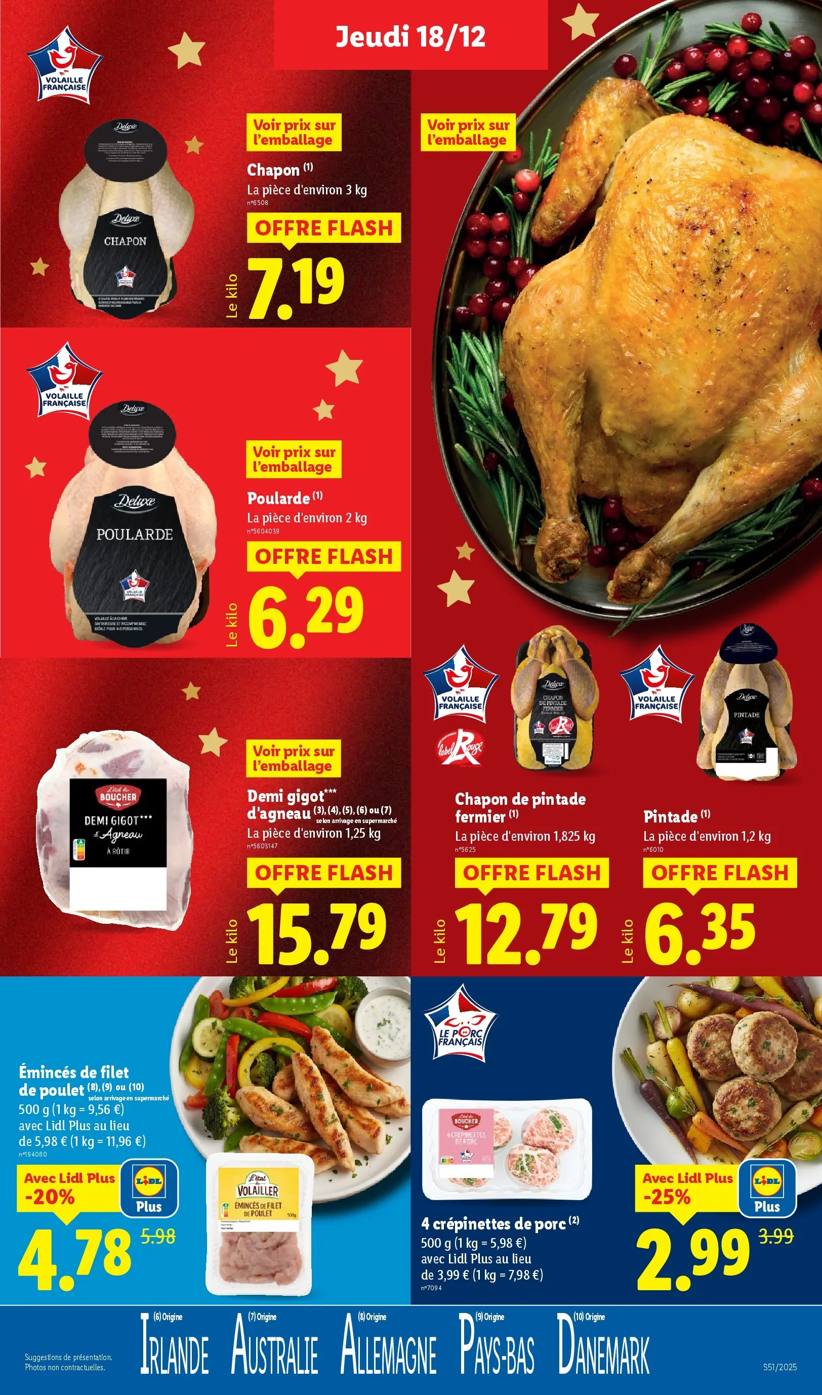 Catalogue LIDL du 14/12/2025 | Promo prospectus en ligne | Page: 7 | Produits: Gigot d'agneau, Agneau, Volaille, Pintade Catalogue LIDL du 14/12/2025 | Promo prospectus en ligne | Page: 7 | Produits: Gigot d'agneau, Agneau, Volaille, Pintade
