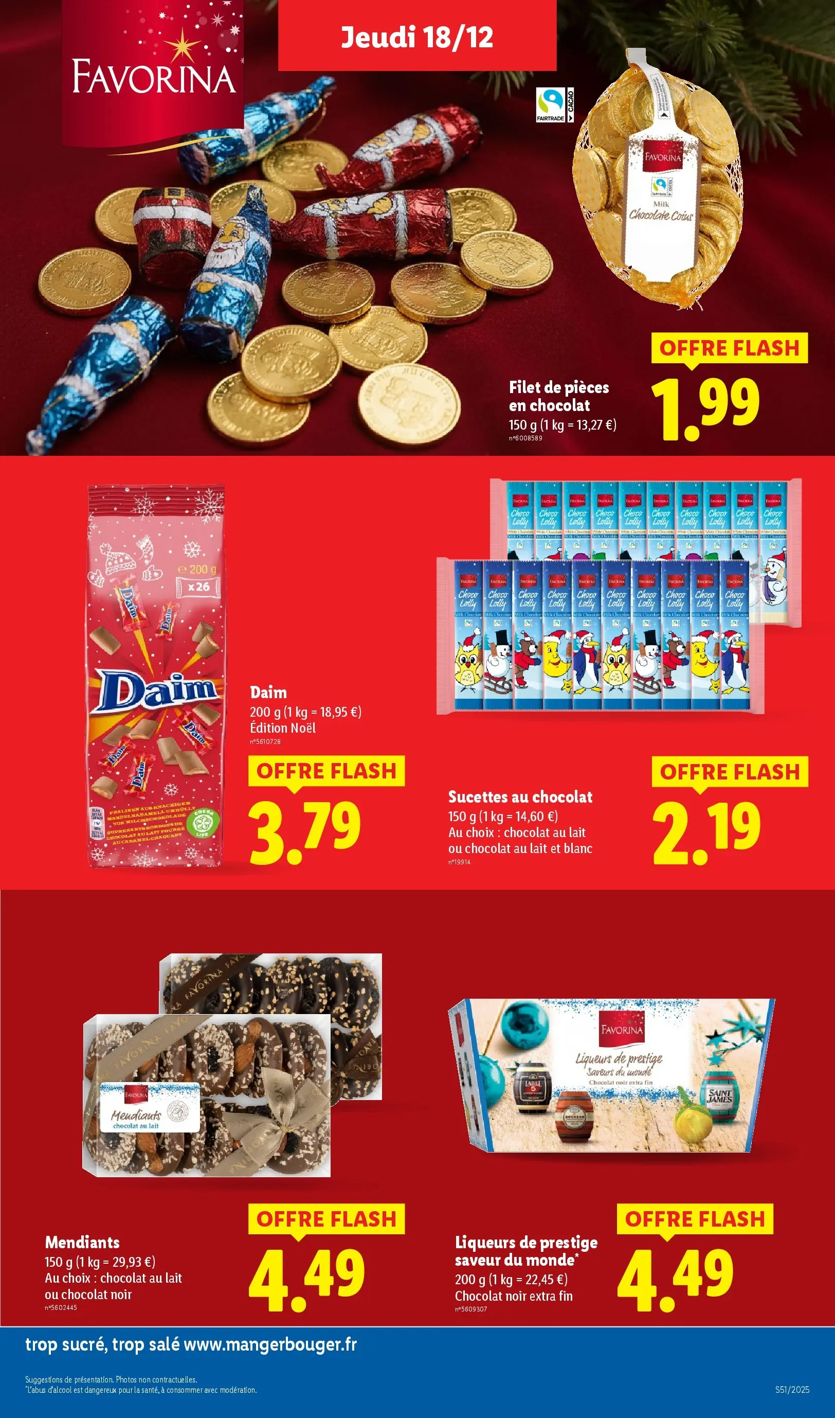 Catalogue LIDL du 14/12/2025 | Promo prospectus en ligne | Page: 25 | Produits: Pièces en chocolat, Liqueur, Sucettes au chocolat, Lait Catalogue LIDL du 14/12/2025 | Promo prospectus en ligne | Page: 25 | Produits: Pièces en chocolat, Liqueur, Sucettes au chocolat, Lait