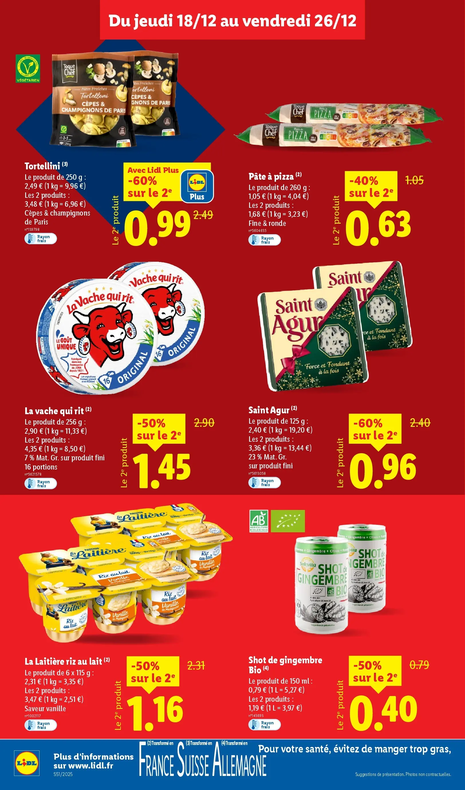 Catalogue LIDL du 14/12/2025 | Promo prospectus en ligne | Page: 28 | Produits: Shot de gingembre, Lait, Pizza, Pâtes Catalogue LIDL du 14/12/2025 | Promo prospectus en ligne | Page: 28 | Produits: Shot de gingembre, Lait, Pizza, Pâtes