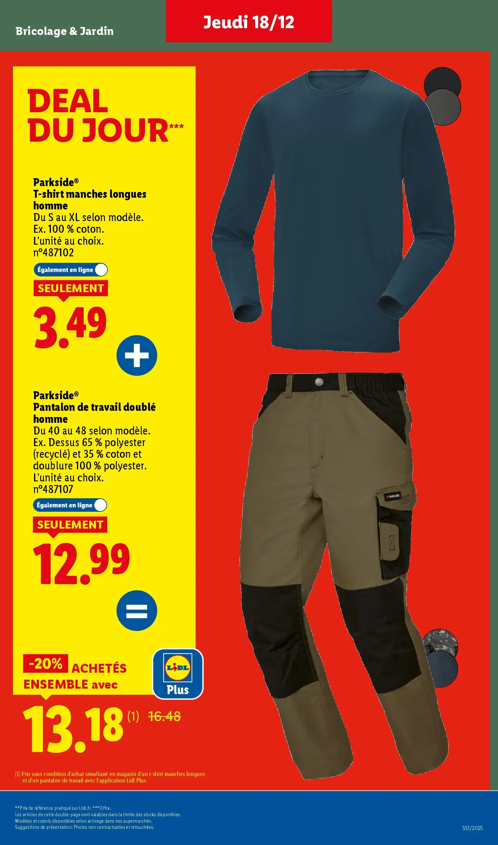 Catalogue LIDL du 14/12/2025 | Promo prospectus en ligne | Page: 41 | Produits: Coton, T-shirt, Pantalon, Pantalon de travail Catalogue LIDL du 14/12/2025 | Promo prospectus en ligne | Page: 41 | Produits: Coton, T-shirt, Pantalon, Pantalon de travail