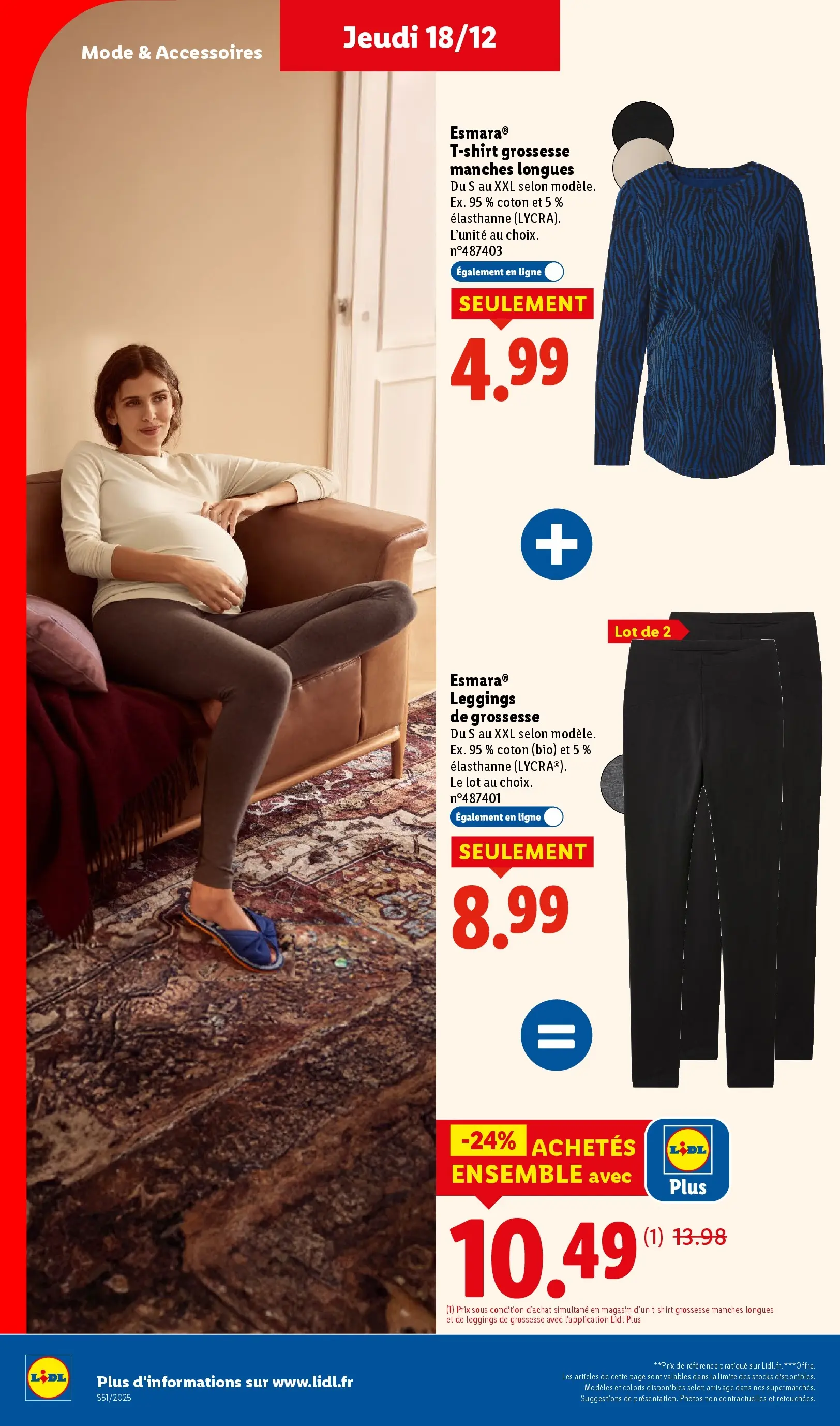 Catalogue LIDL du 14/12/2025 | Promo prospectus en ligne | Page: 54 | Produits: Coton, T-shirt, Leggings Catalogue LIDL du 14/12/2025 | Promo prospectus en ligne | Page: 54 | Produits: Coton, T-shirt, Leggings