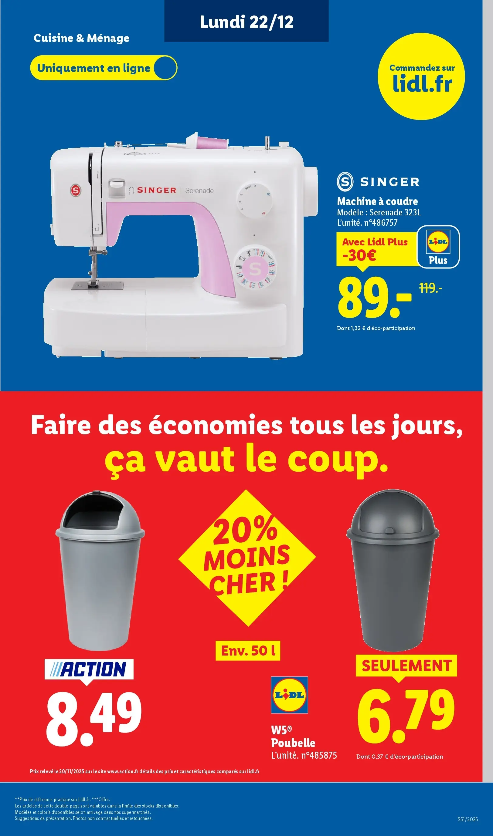 Catalogue LIDL du 14/12/2025 | Promo prospectus en ligne | Page: 73 | Produits: Poubelle, Machine à coudre Catalogue LIDL du 14/12/2025 | Promo prospectus en ligne | Page: 73 | Produits: Poubelle, Machine à coudre