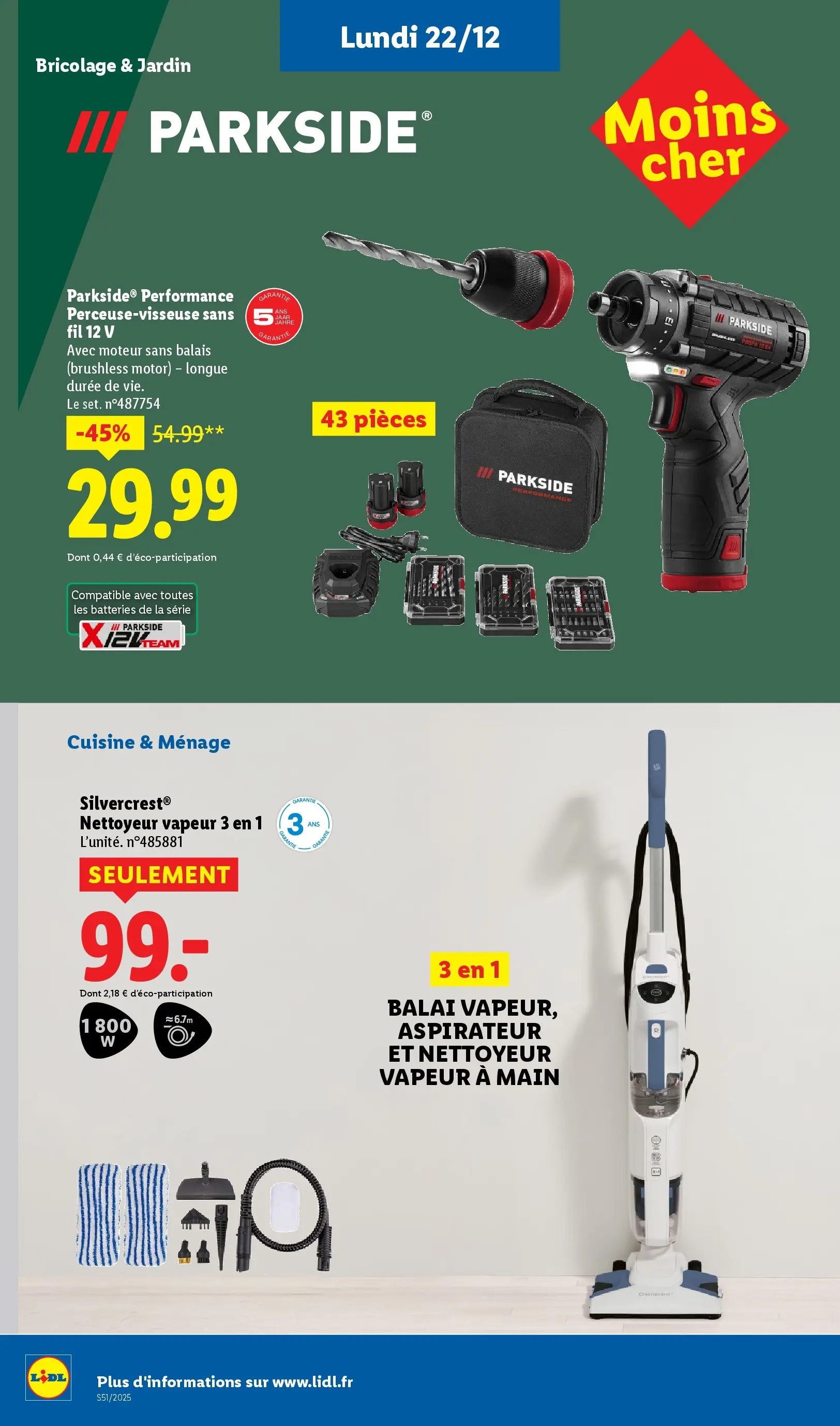 Catalogue LIDL du 14/12/2025 | Promo prospectus en ligne | Page: 74 | Produits: Aspirateur, Nettoyeur vapeur, Balai Catalogue LIDL du 14/12/2025 | Promo prospectus en ligne | Page: 74 | Produits: Aspirateur, Nettoyeur vapeur, Balai