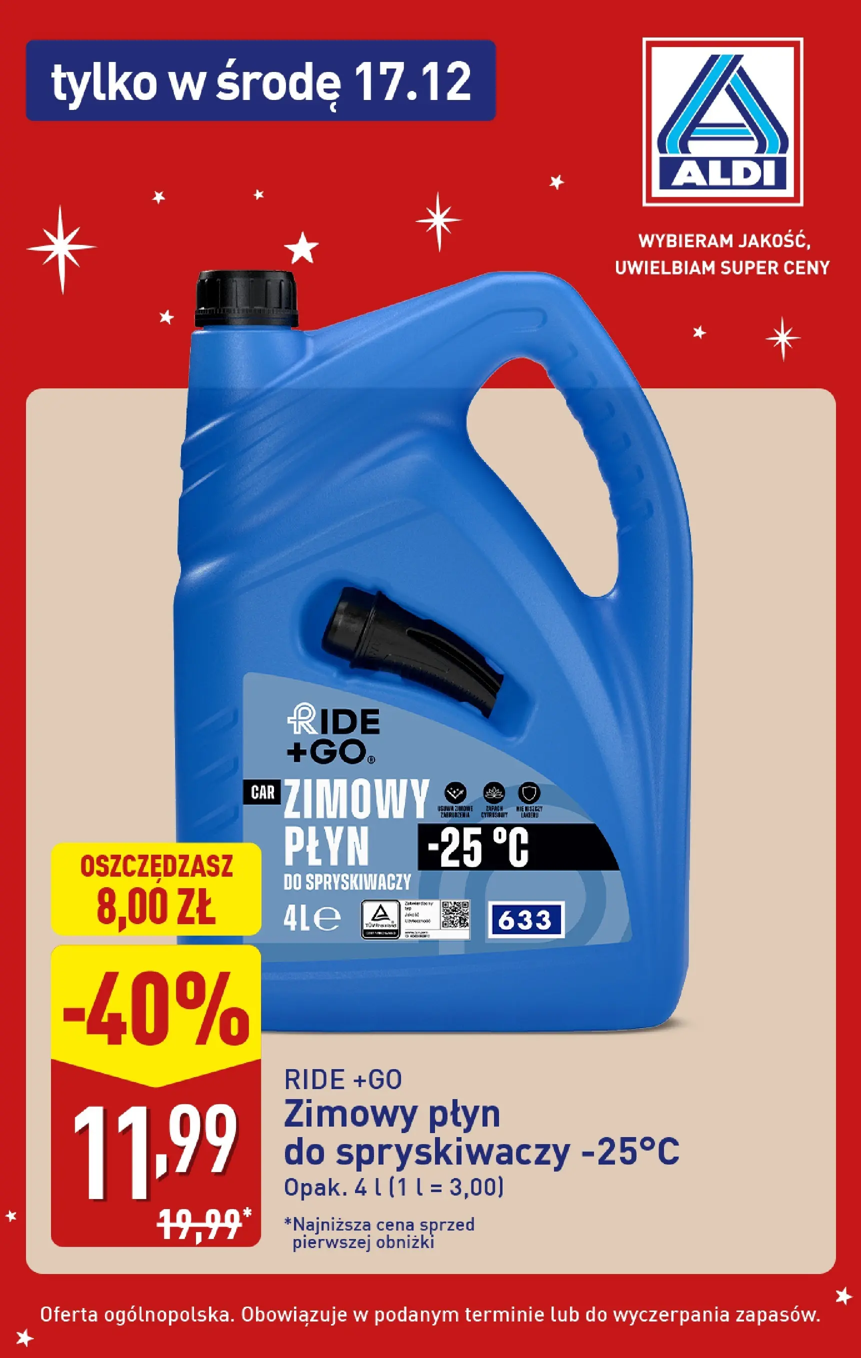 Aldi Gazetka - Tylko w środę od 17.12.2025 - Ulotka PDF, promocje | Strona: 2 | Produkty: Płyn do spryskiwaczy