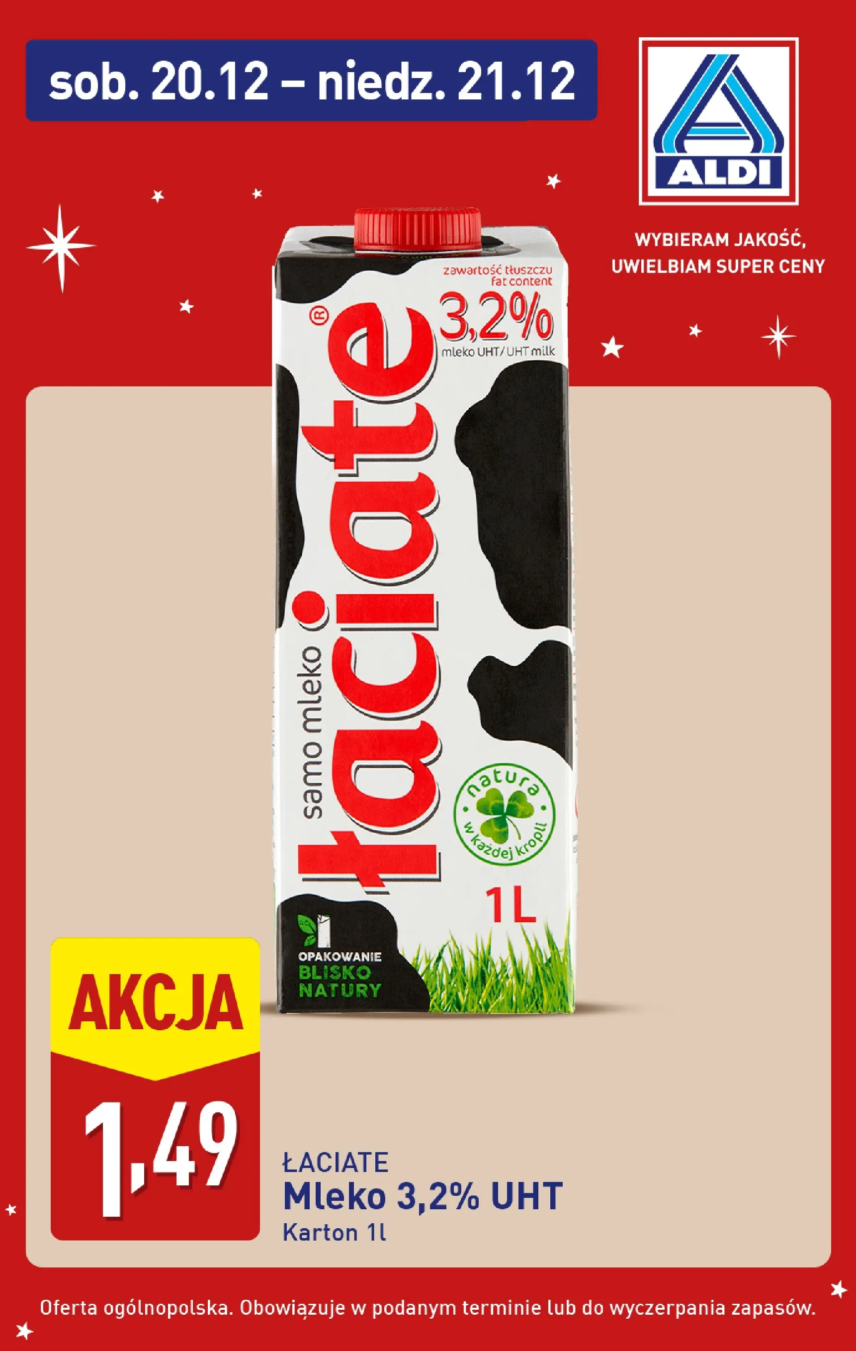 Aldi Gazetka - Super oferty na weekend od 20.12.2025 - Ulotka PDF, promocje | Strona: 3 | Produkty: Mleko