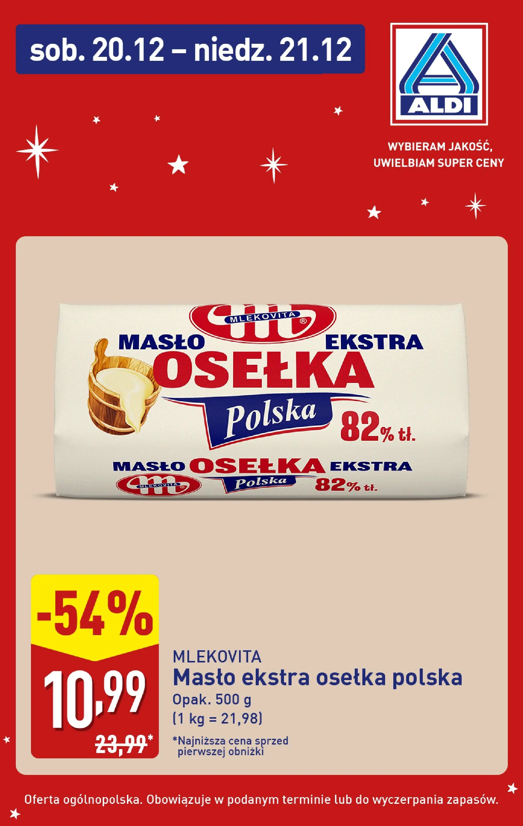 Aldi Gazetka - Super oferty na weekend od 20.12.2025 - Ulotka PDF, promocje | Strona: 4 | Produkty: Masło ekstra osełka, Osełka, Masło