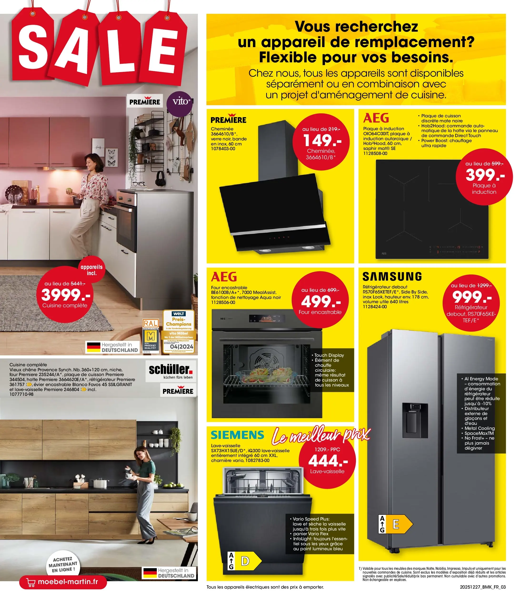 Möbel Martin - Möbel Martin: Offres hebdomadaires à partir du 26/12/2025 - promo en ligne | Page: 3 | Produits: Plaque de cuisson, Charnière, Panier, Combinaison