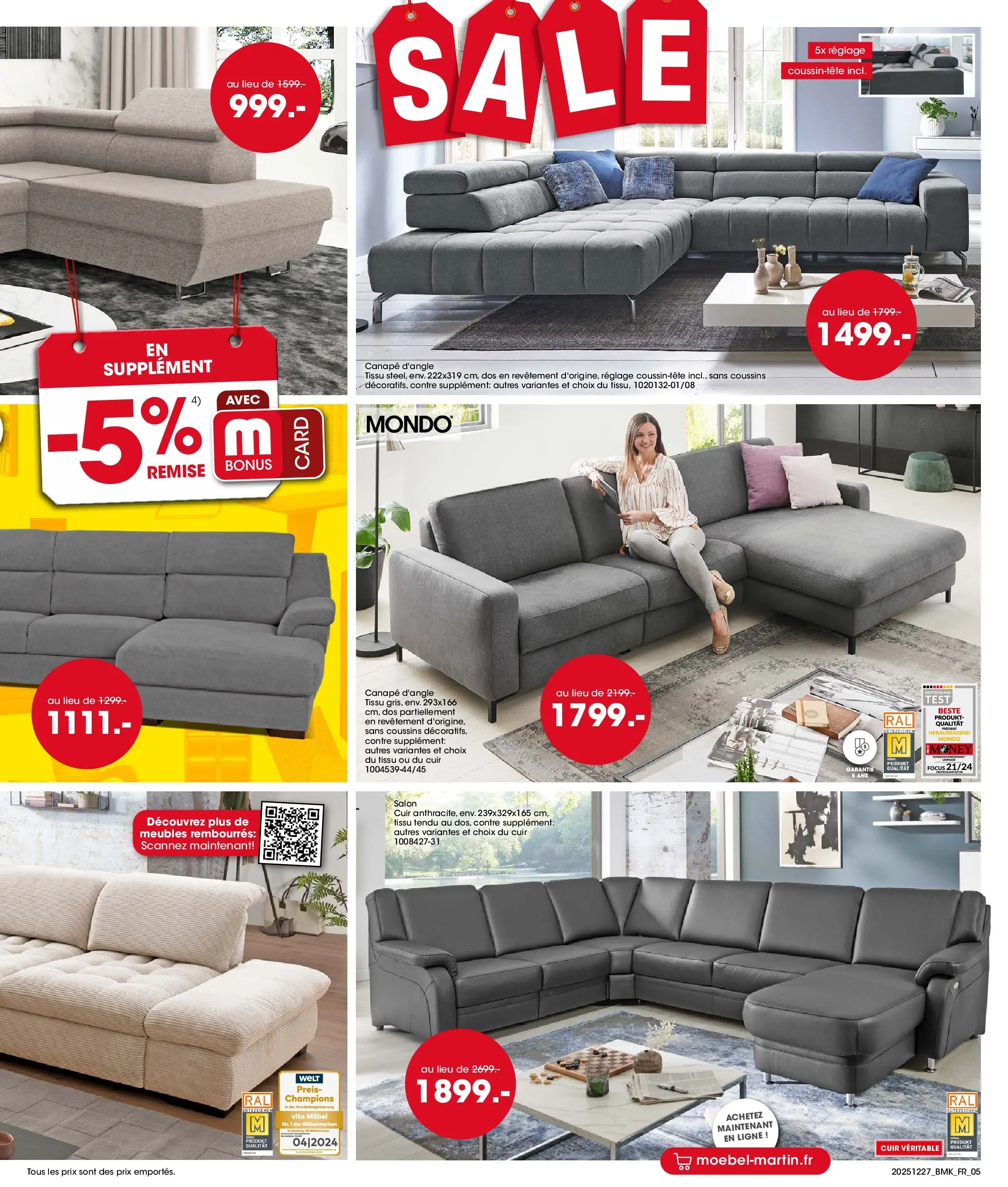 Möbel Martin - Möbel Martin: Offres hebdomadaires à partir du 26/12/2025 - promo en ligne | Page: 5 | Produits: Canapé