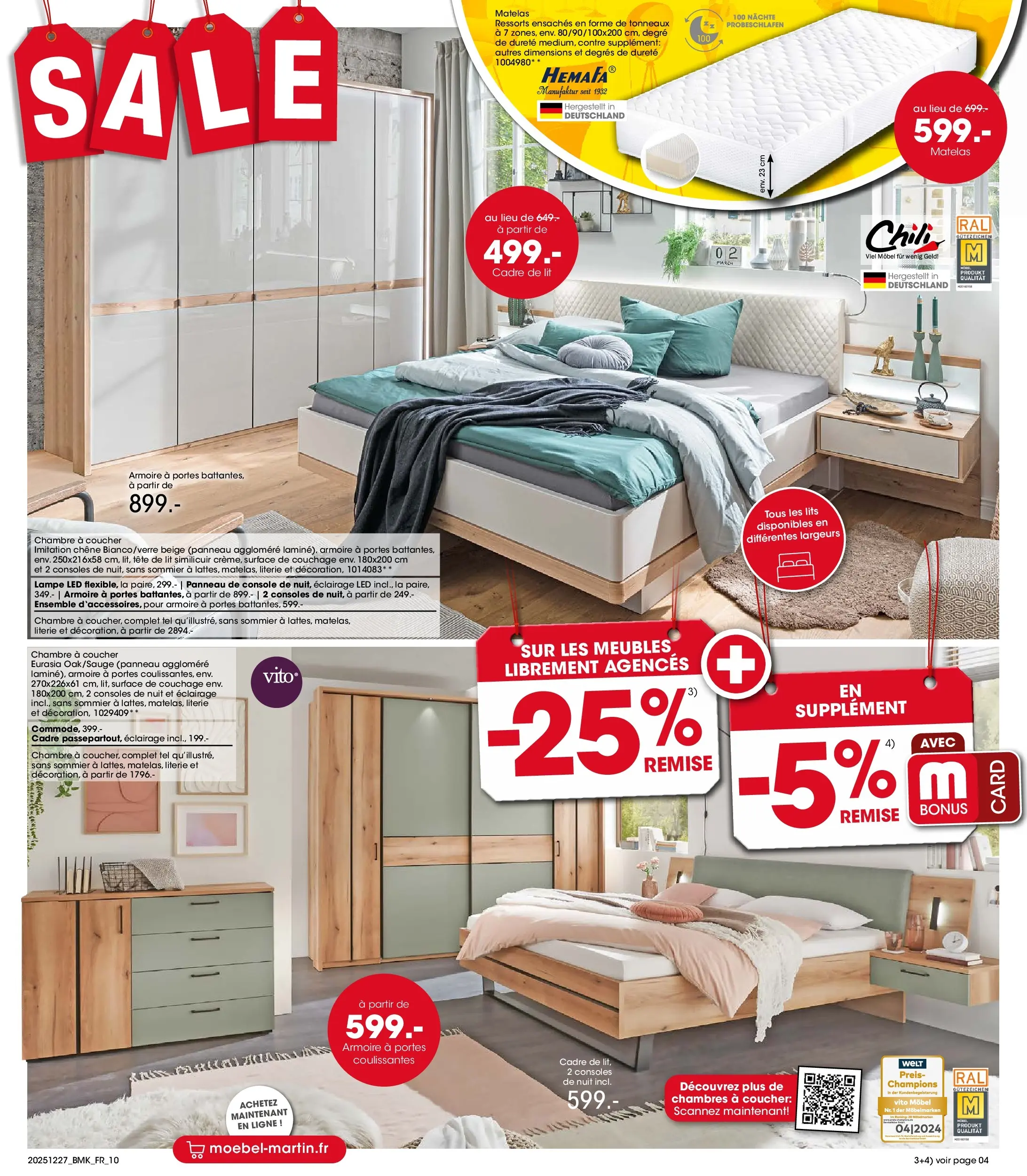 Möbel Martin - Möbel Martin: Offres hebdomadaires à partir du 26/12/2025 - promo en ligne | Page: 10 | Produits: lampe LED, Lit, Armoire, Literie