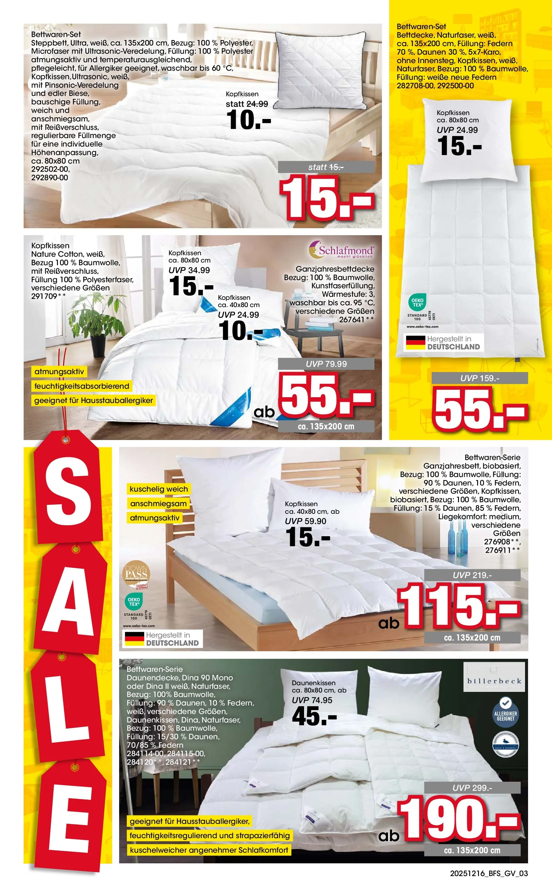 Möbel Martin Prospekt 	 (ab 17.12.2025) zum Blättern | Seite: 3 | Produkte: Kopfkissen