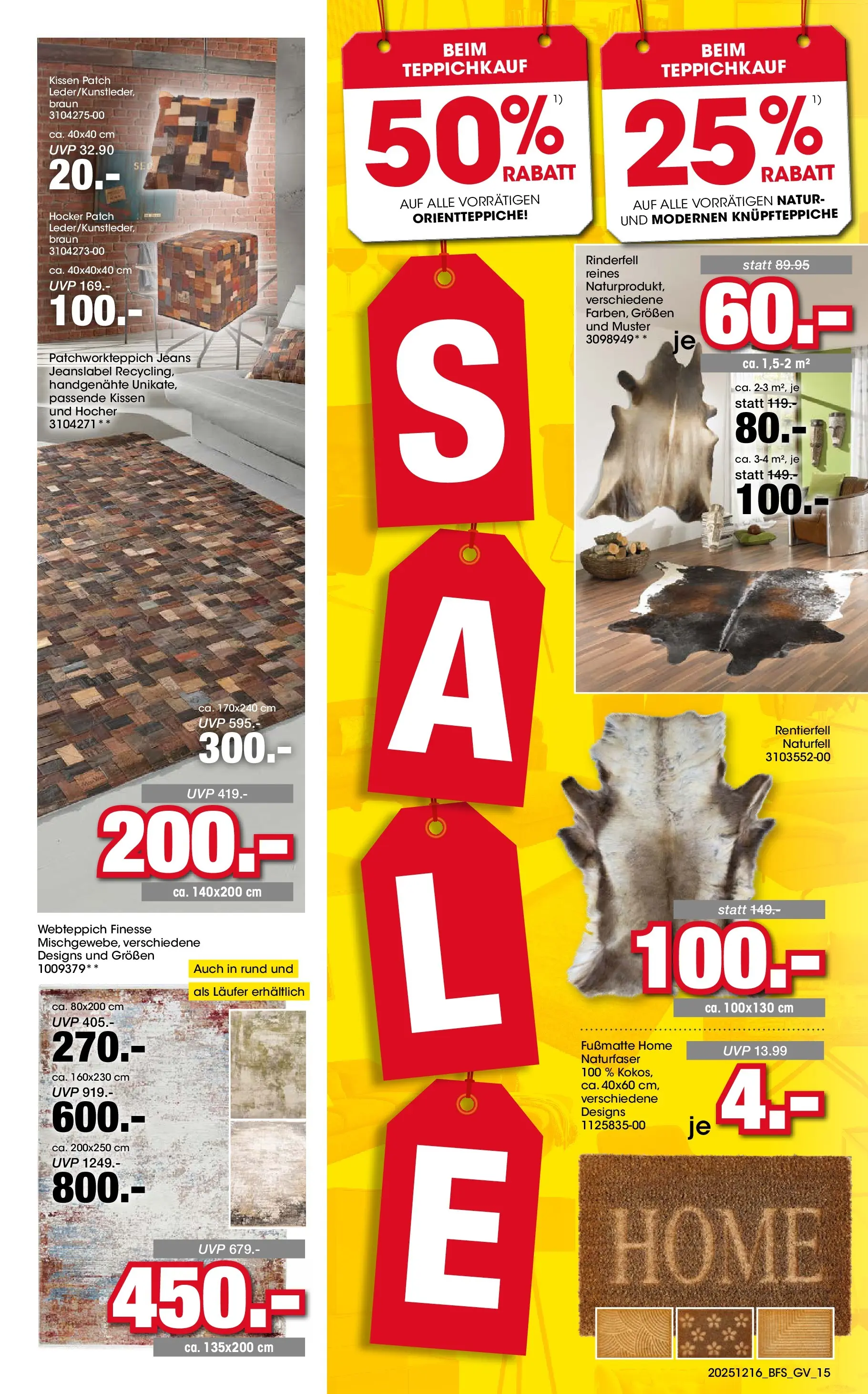 Möbel Martin Prospekt 	 (ab 17.12.2025) zum Blättern | Seite: 15 | Produkte: Hocker, Kissen, Fußmatte, Jeans