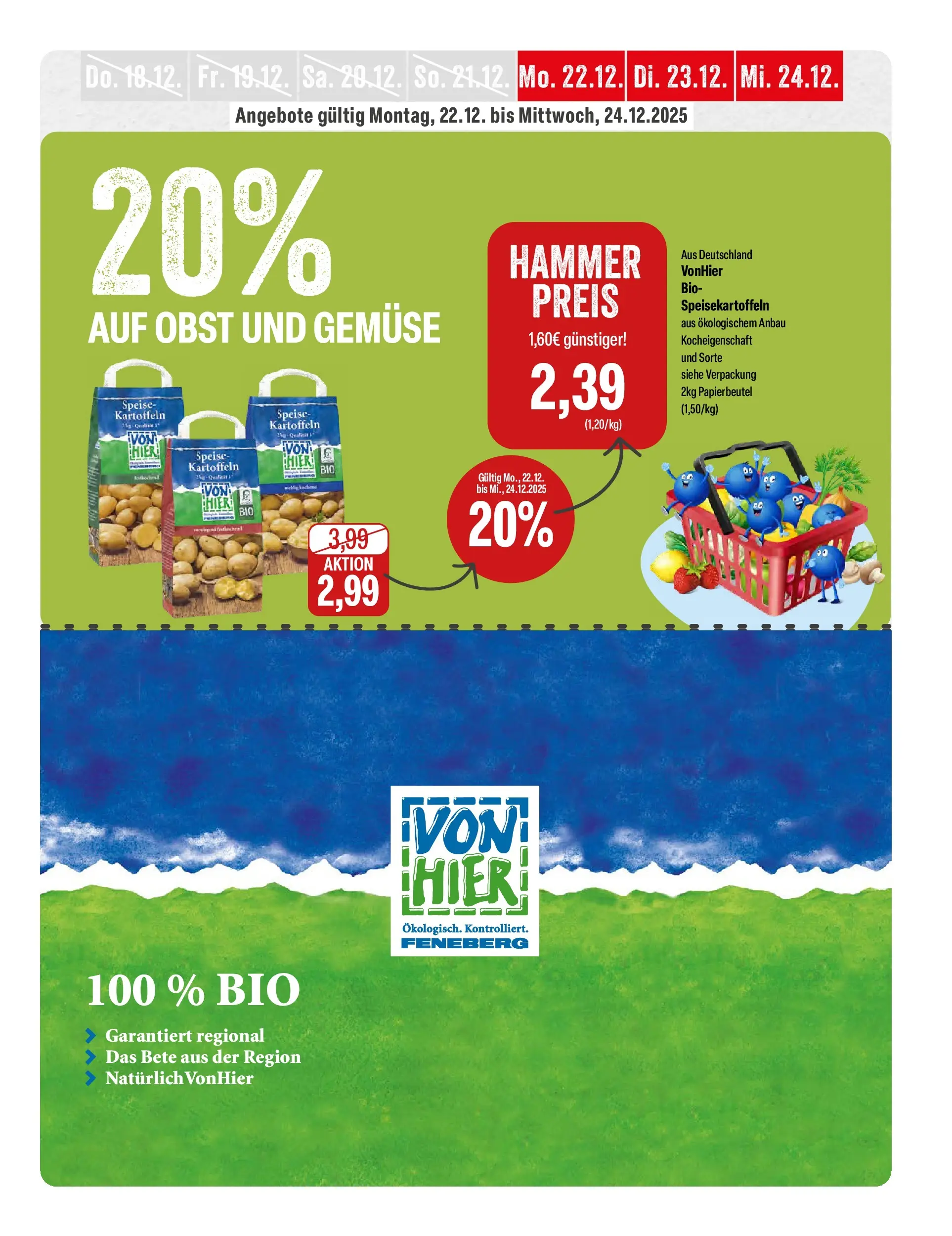 Feneberg Angebote (ab 22.12.2025) zum Blättern | Seite: 5 | Produkte: Kartoffeln, Gemüse, Obst
