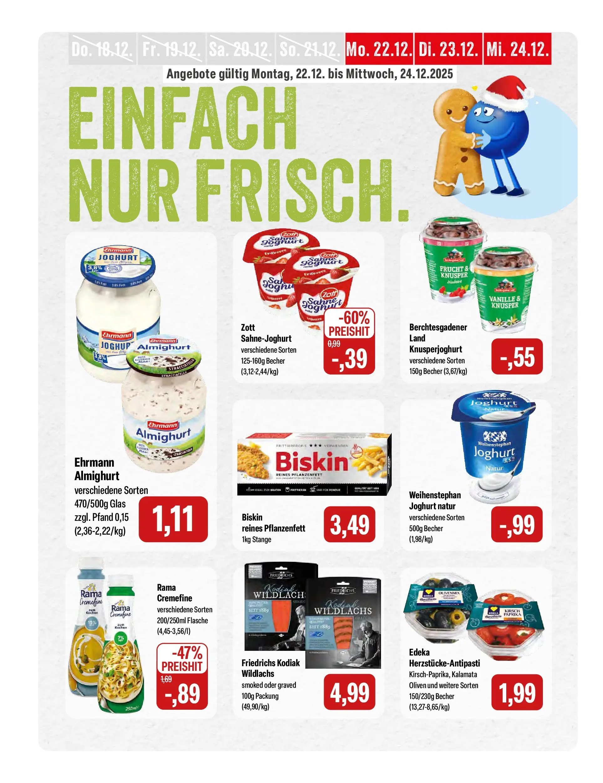 Feneberg Angebote (ab 22.12.2025) zum Blättern | Seite: 6 | Produkte: Ehrmann almighurt, Joghurt, Rama cremefine, Paprika