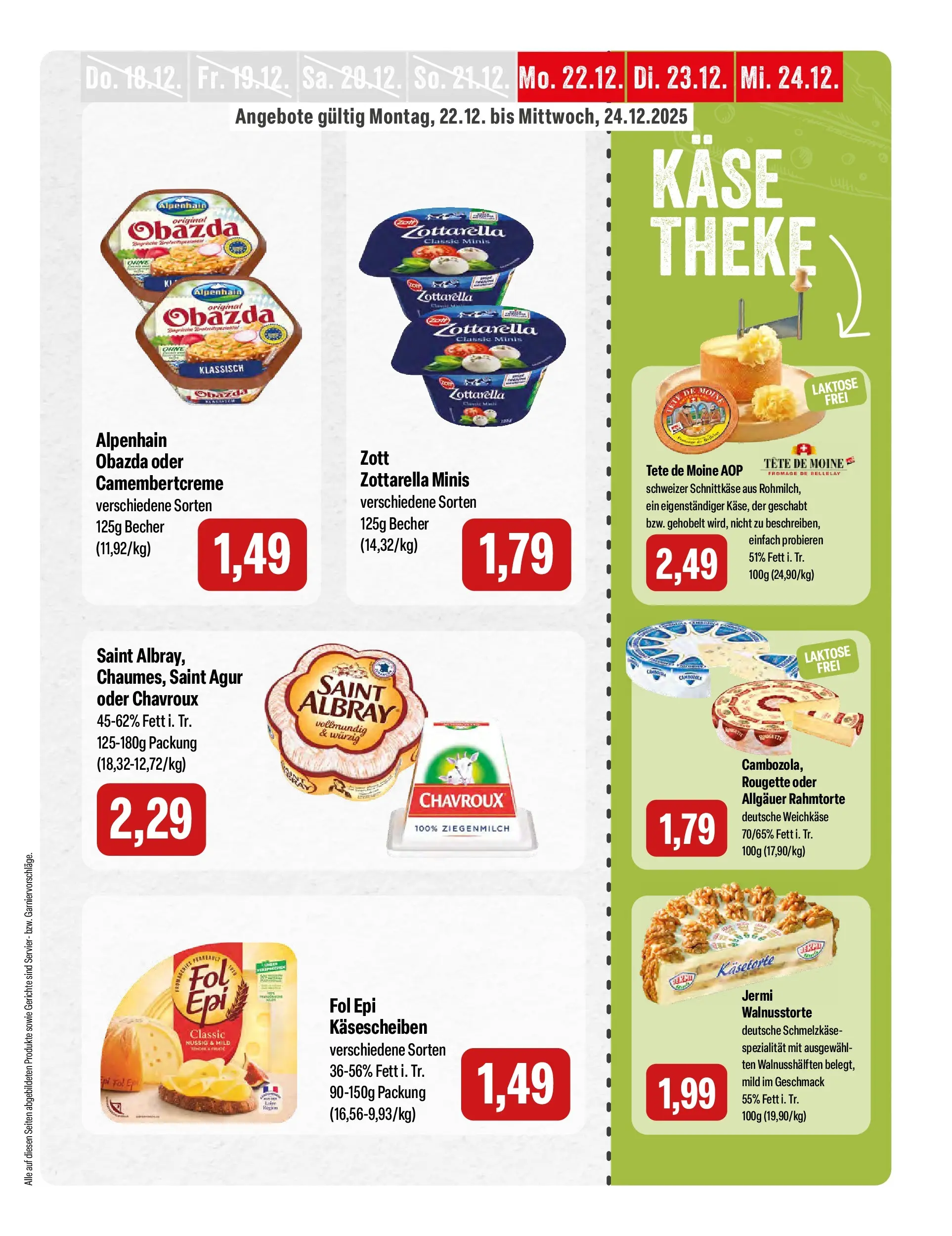 Feneberg Angebote (ab 22.12.2025) zum Blättern | Seite: 7 | Produkte: Käse, Theke