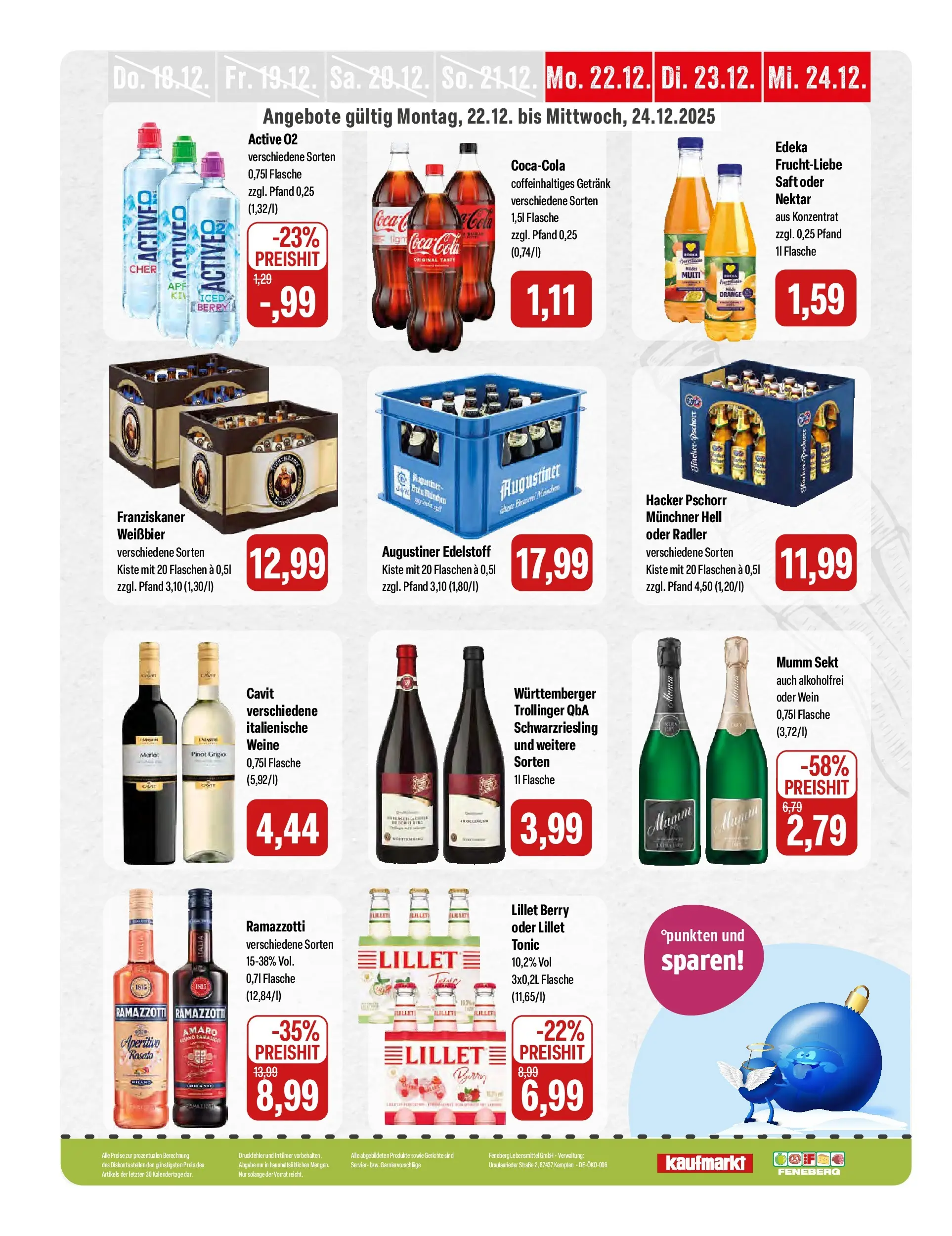 Feneberg Angebote (ab 22.12.2025) zum Blättern | Seite: 16 | Produkte: Mumm sekt, Cola, Weißbier, Lillet