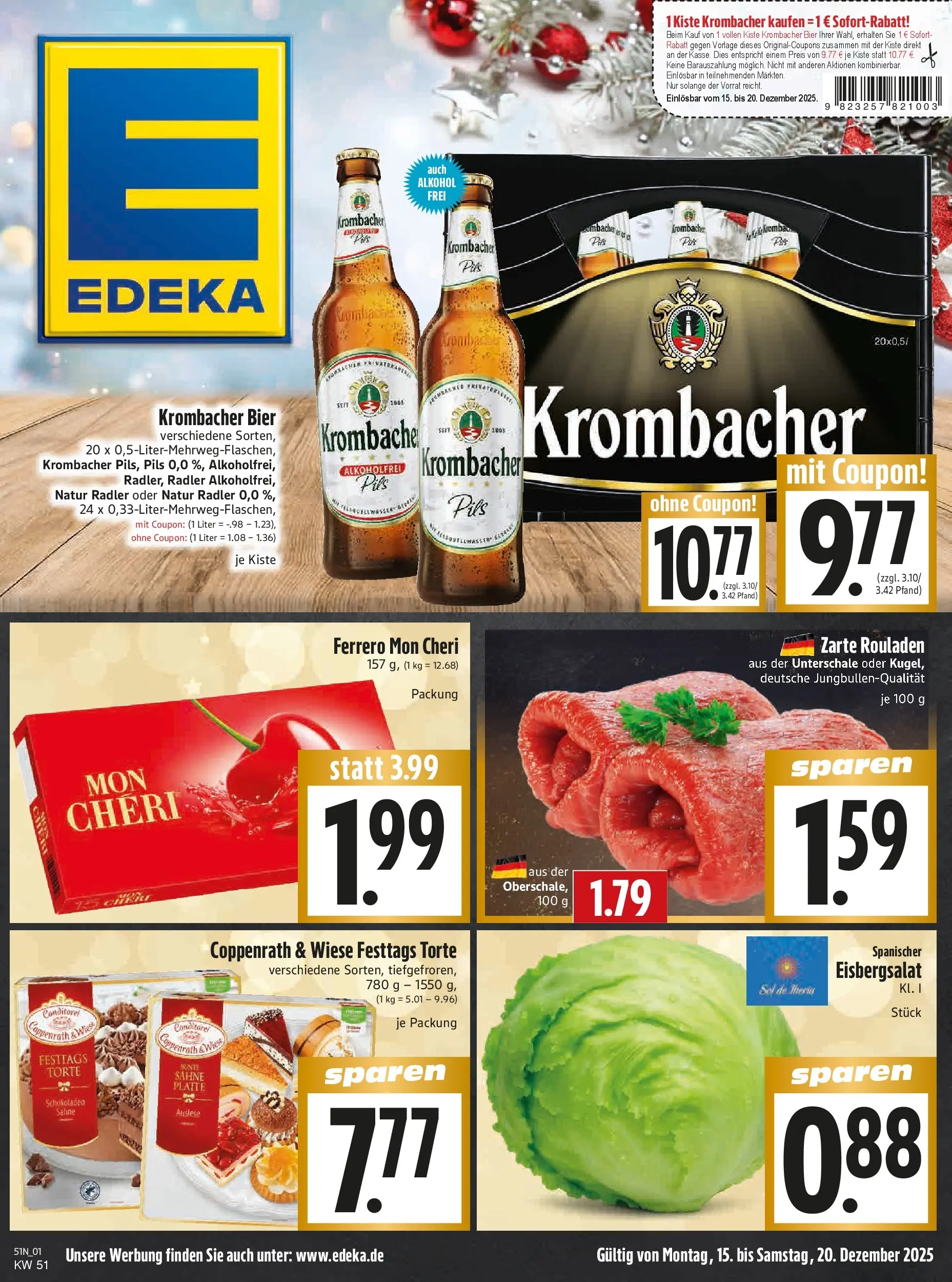 Entdecke - Edeka Hahner: Wochenangebote (ab 14.12.2025) zum Blättern | Seite: 3 | Produkte: Bier, Pils, Radler, Mon cheri