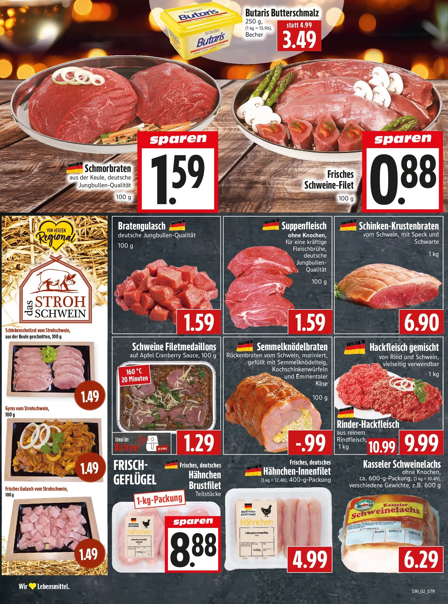 Entdecke - Edeka Hahner: Wochenangebote (ab 14.12.2025) zum Blättern | Seite: 4 | Produkte: Butterschmalz, Äpfel, Gulasch, Hackfleisch