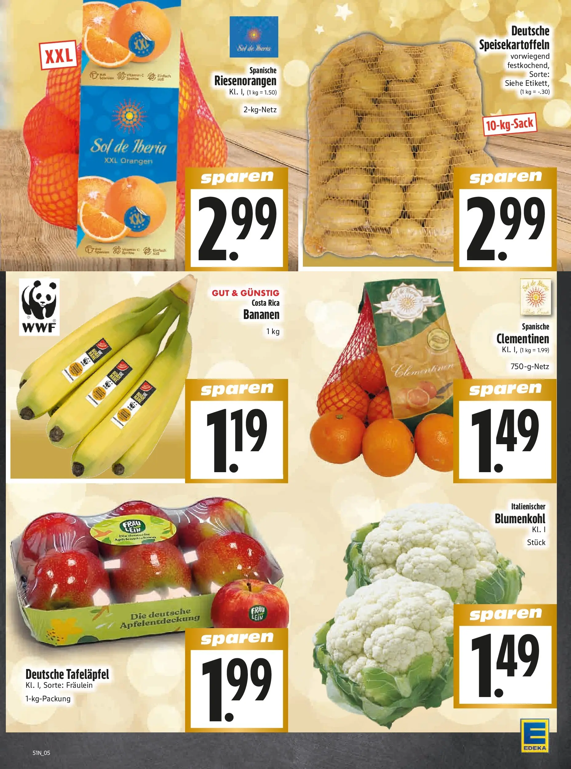 Entdecke - Edeka Hahner: Wochenangebote (ab 14.12.2025) zum Blättern | Seite: 7 | Produkte: Bananen, Orangen, Blumenkohl