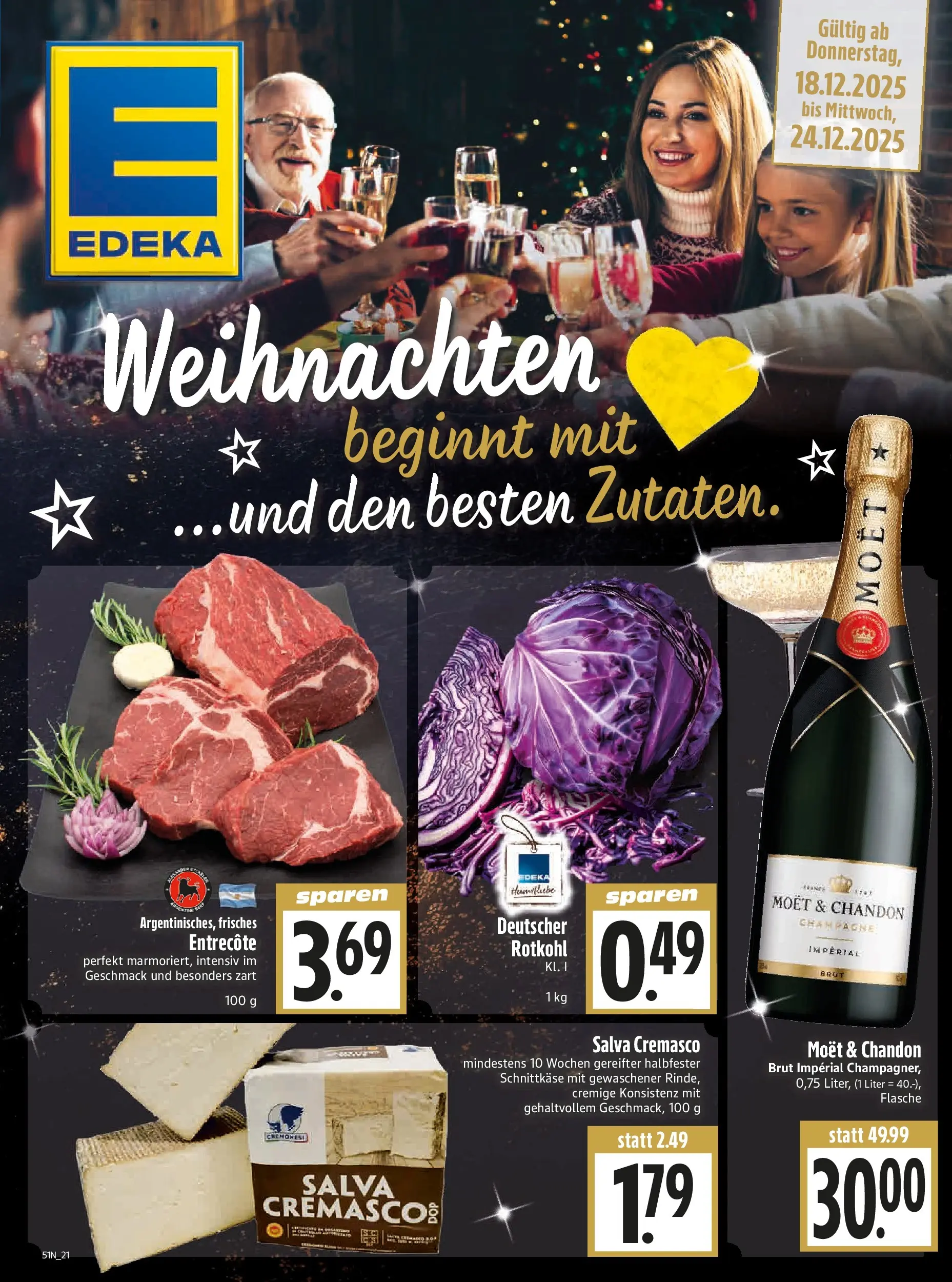 Entdecke - Edeka Hahner: Wochenangebote (ab 14.12.2025) zum Blättern | Seite: 23 | Produkte: Rotkohl, Entrecote