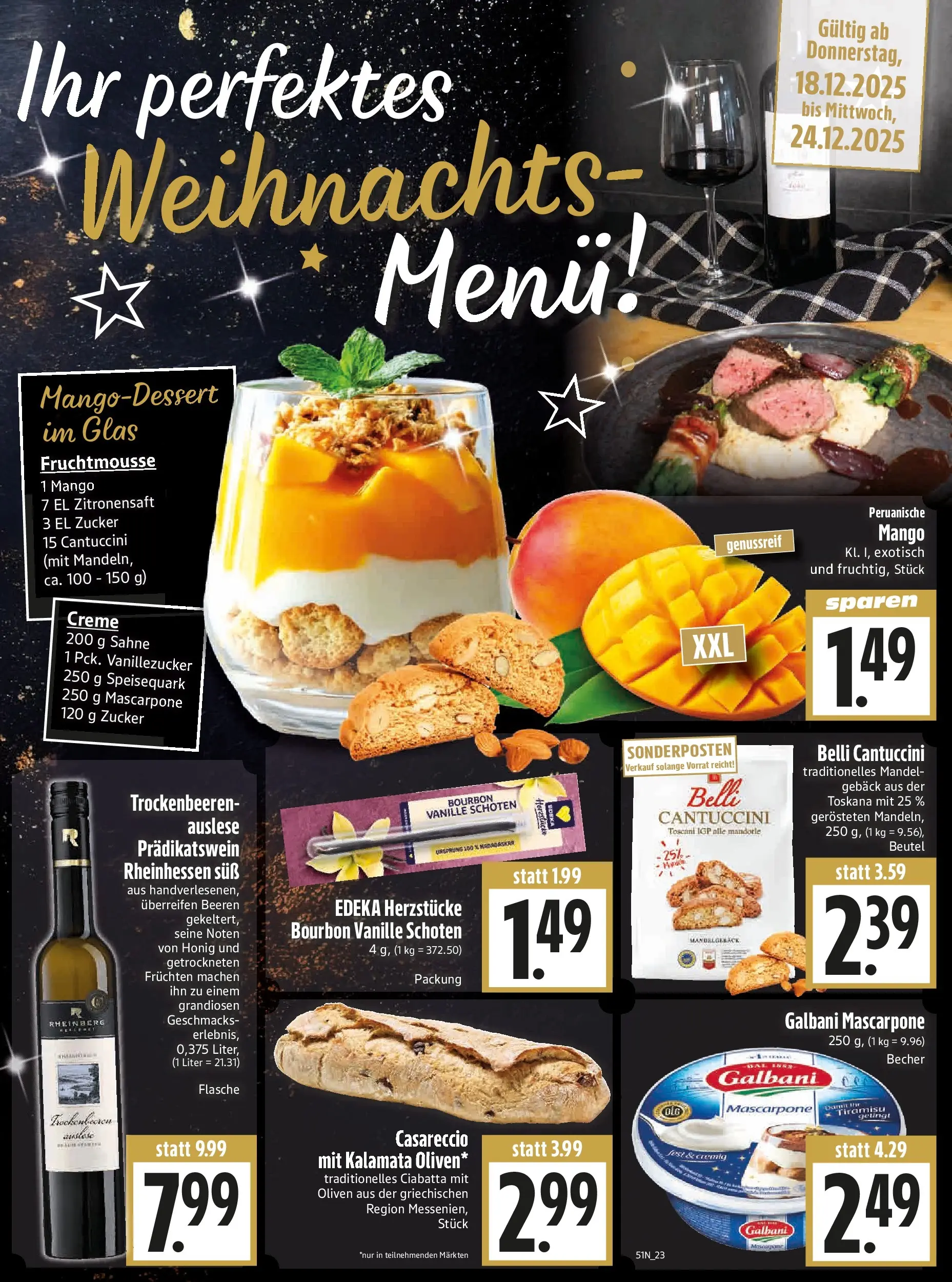 Entdecke - Edeka Hahner: Wochenangebote (ab 14.12.2025) zum Blättern | Seite: 25 | Produkte: Zucker, Mango, Bourbon, Speisequark