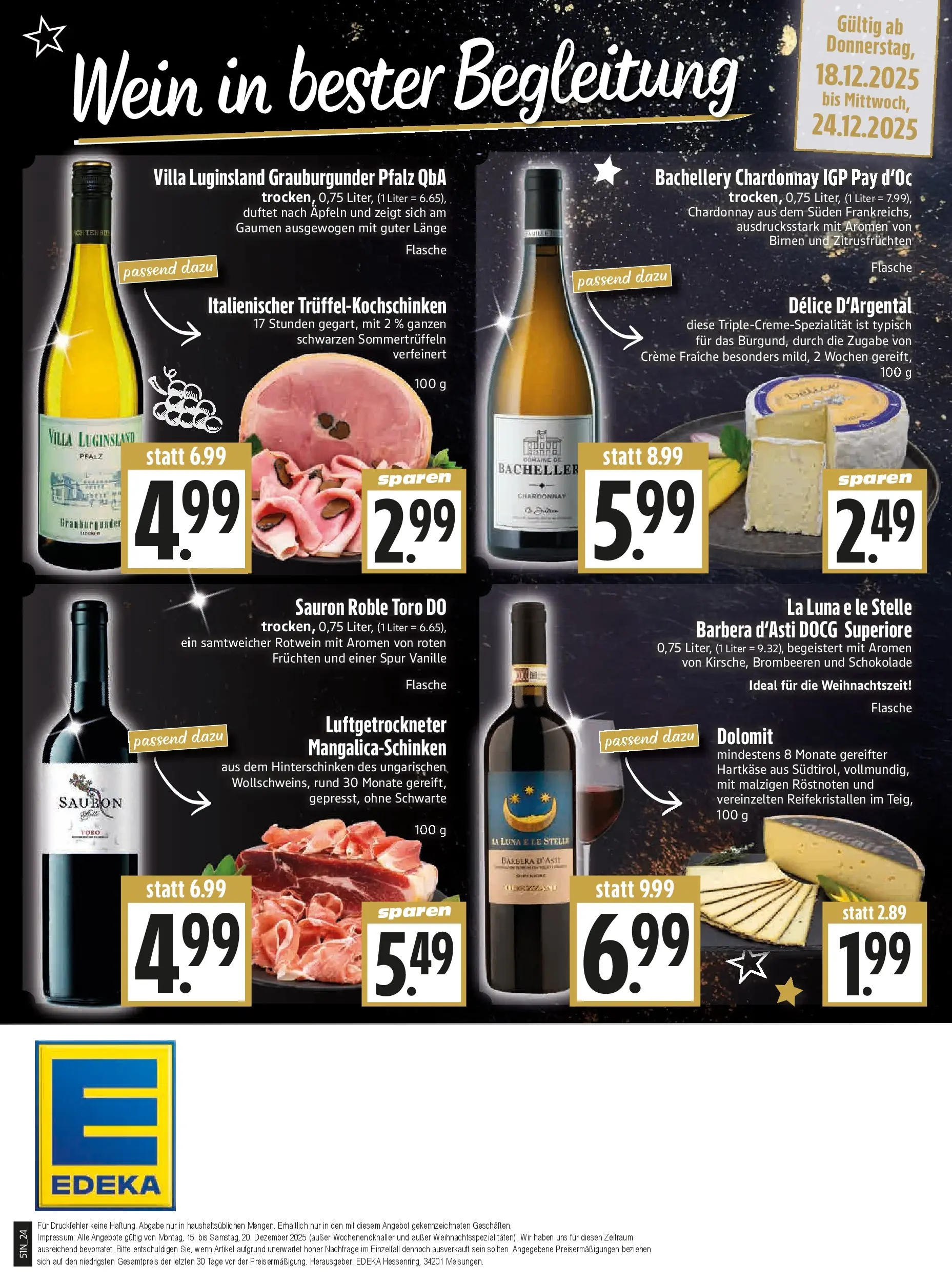 Entdecke - Edeka Hahner: Wochenangebote (ab 14.12.2025) zum Blättern | Seite: 26 | Produkte: Schokolade, Rotwein, Creme, Wein