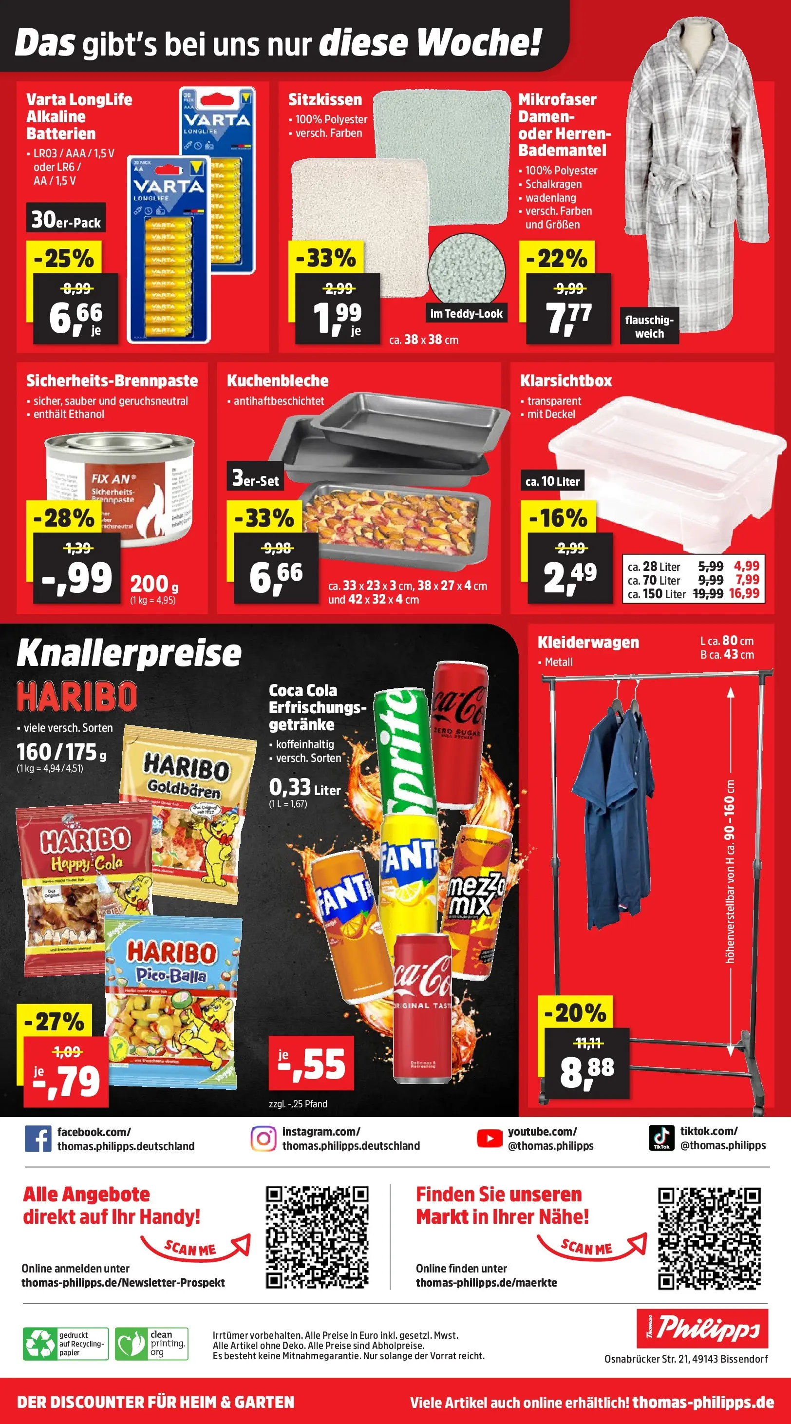 Thomas Philipps - Thomas Philipps: Aktuelle Angebote (ab 14.12.2025) zum Blättern | Seite: 21 | Produkte: Coca cola, Cola, Batterien, Bademantel