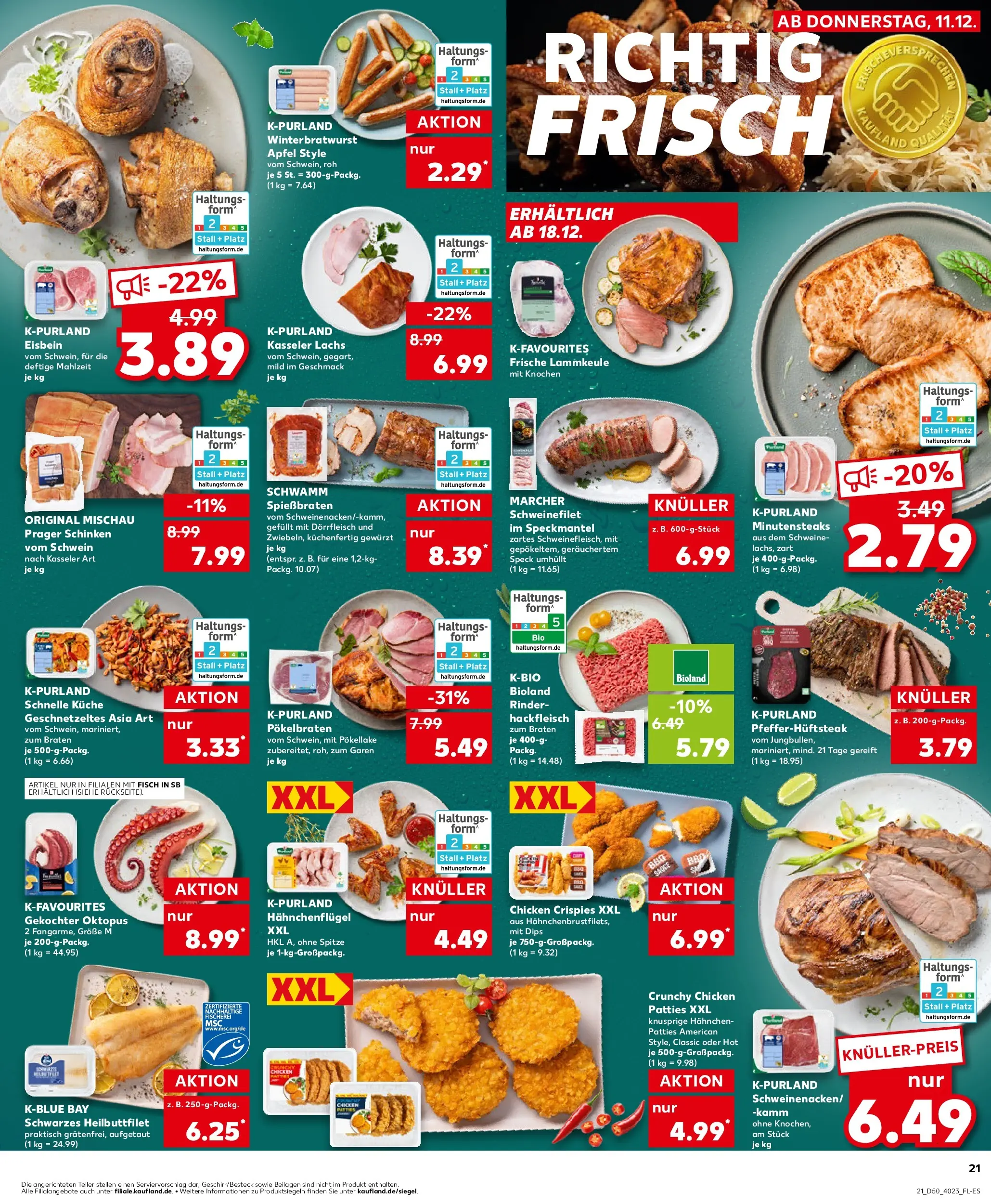 Prospekt Kaufland ab 14.12.2025 » Angebote Online zum Blättern | Seite: 21 | Produkte: Äpfel, Schweinefilet, Schinken, Steak